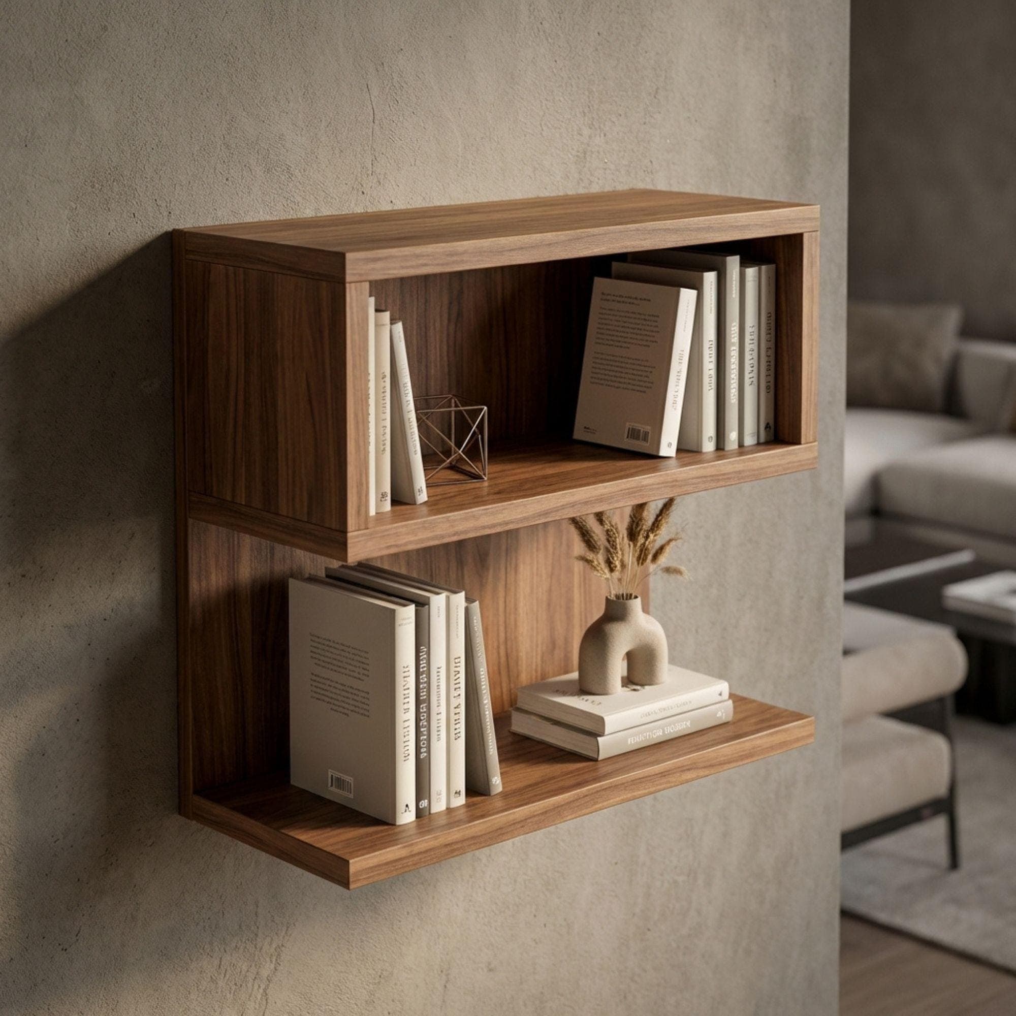 Modern S-Shaped Floating Shelf Plans, Woodworking Blueprints (Digital Download)