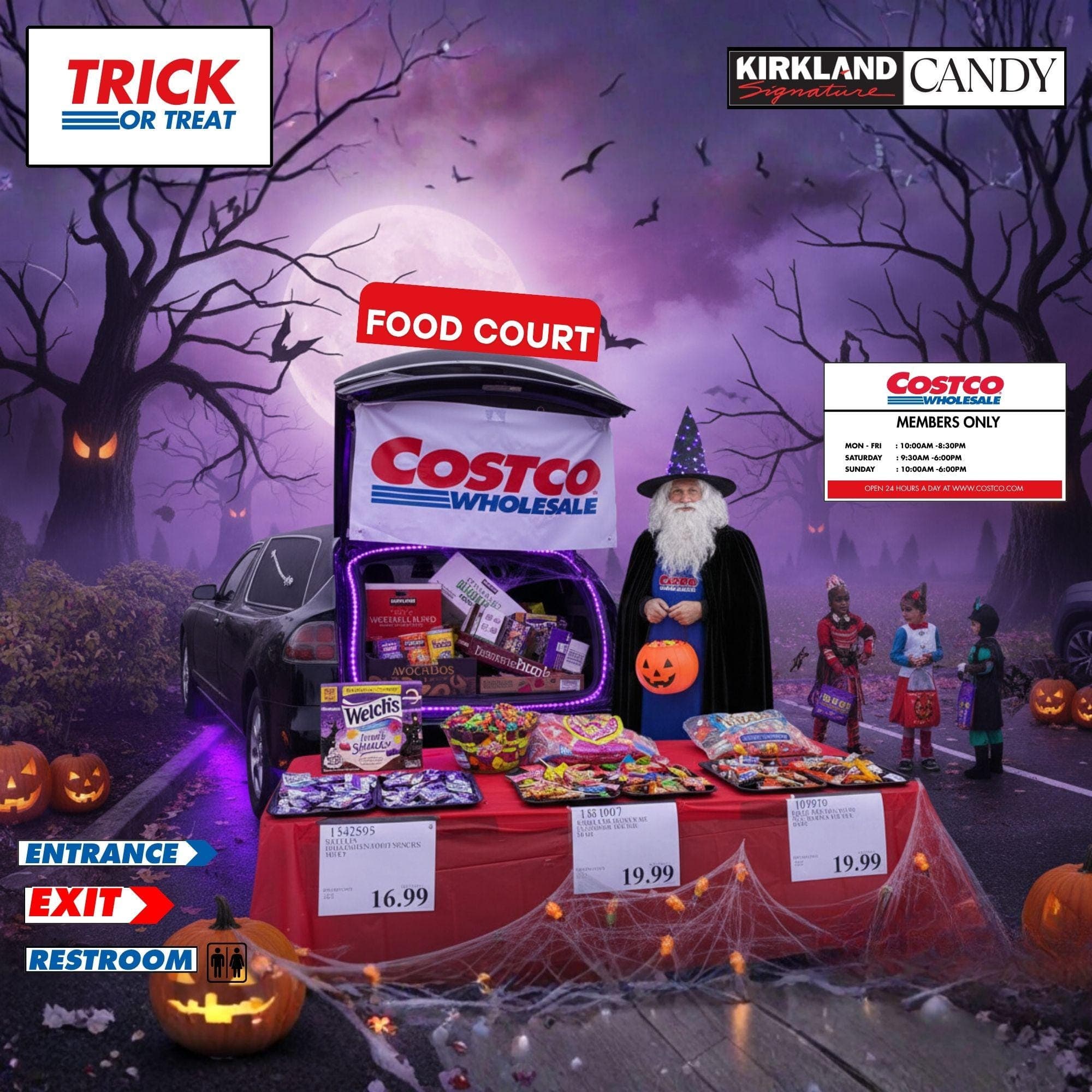 Costco Trunk or Treat Printables | Halloween Car Decor (Digital Download)
