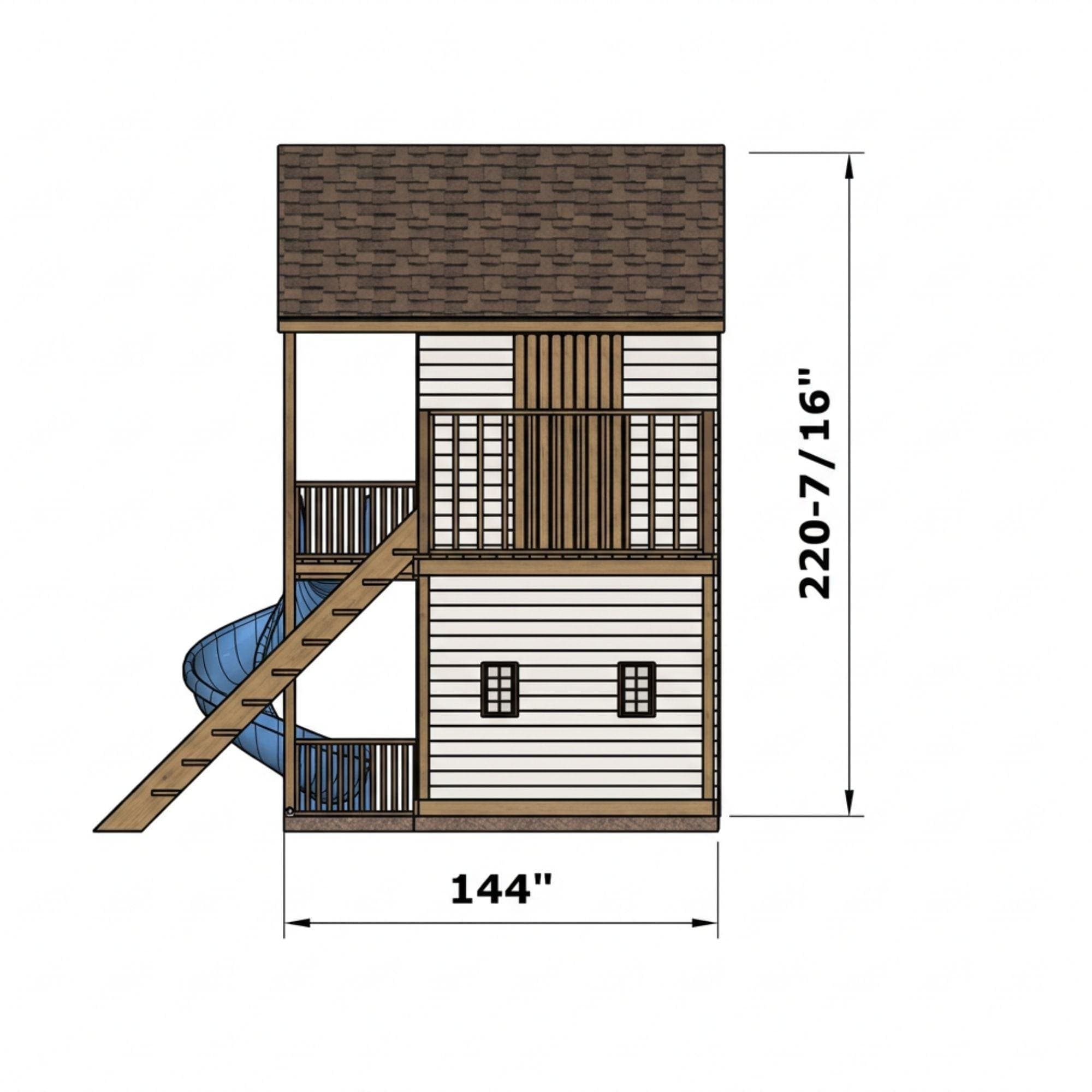 DIY 2-Story Playhouse Plans | Kids Elevated Backyard Fort Blueprint (PDF Download) 4