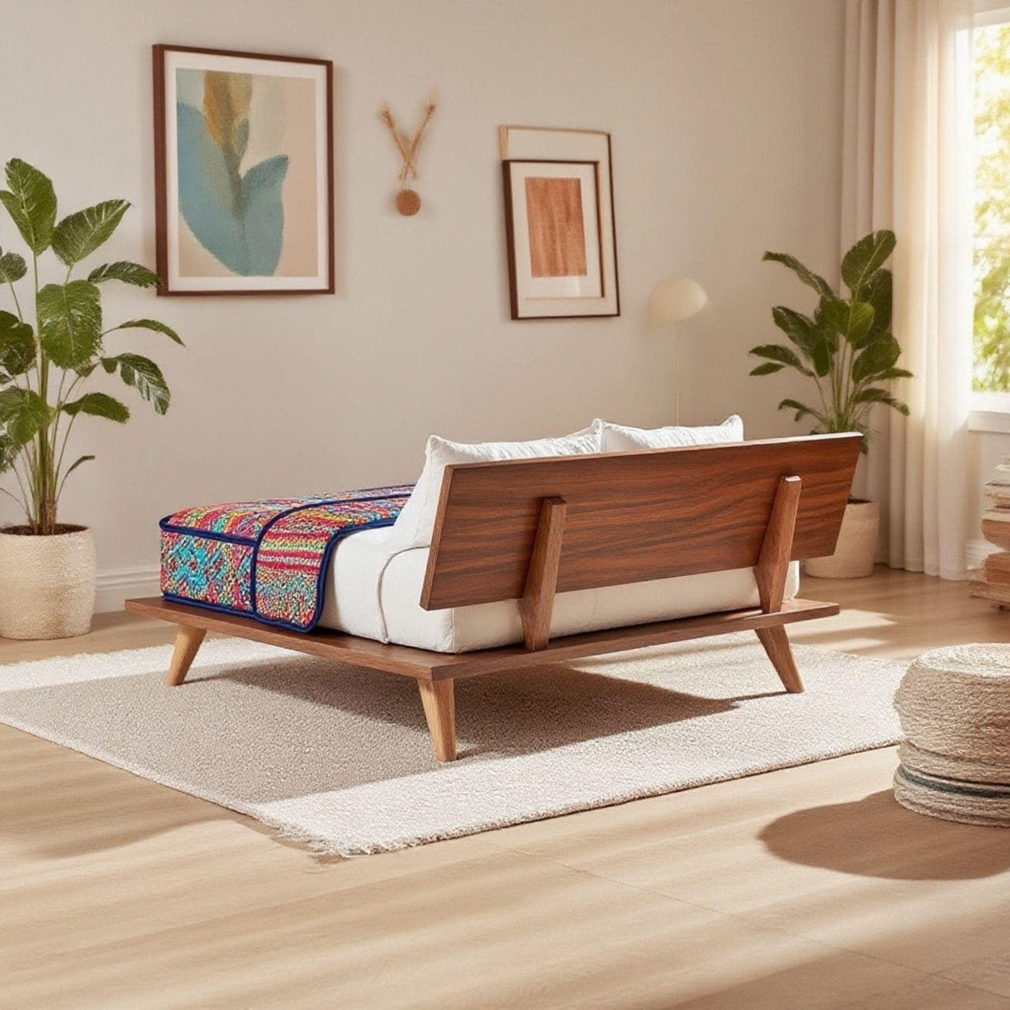 King Size Floating Bed Frame Plans | DIY Rustic Wood Design (PDF) 4