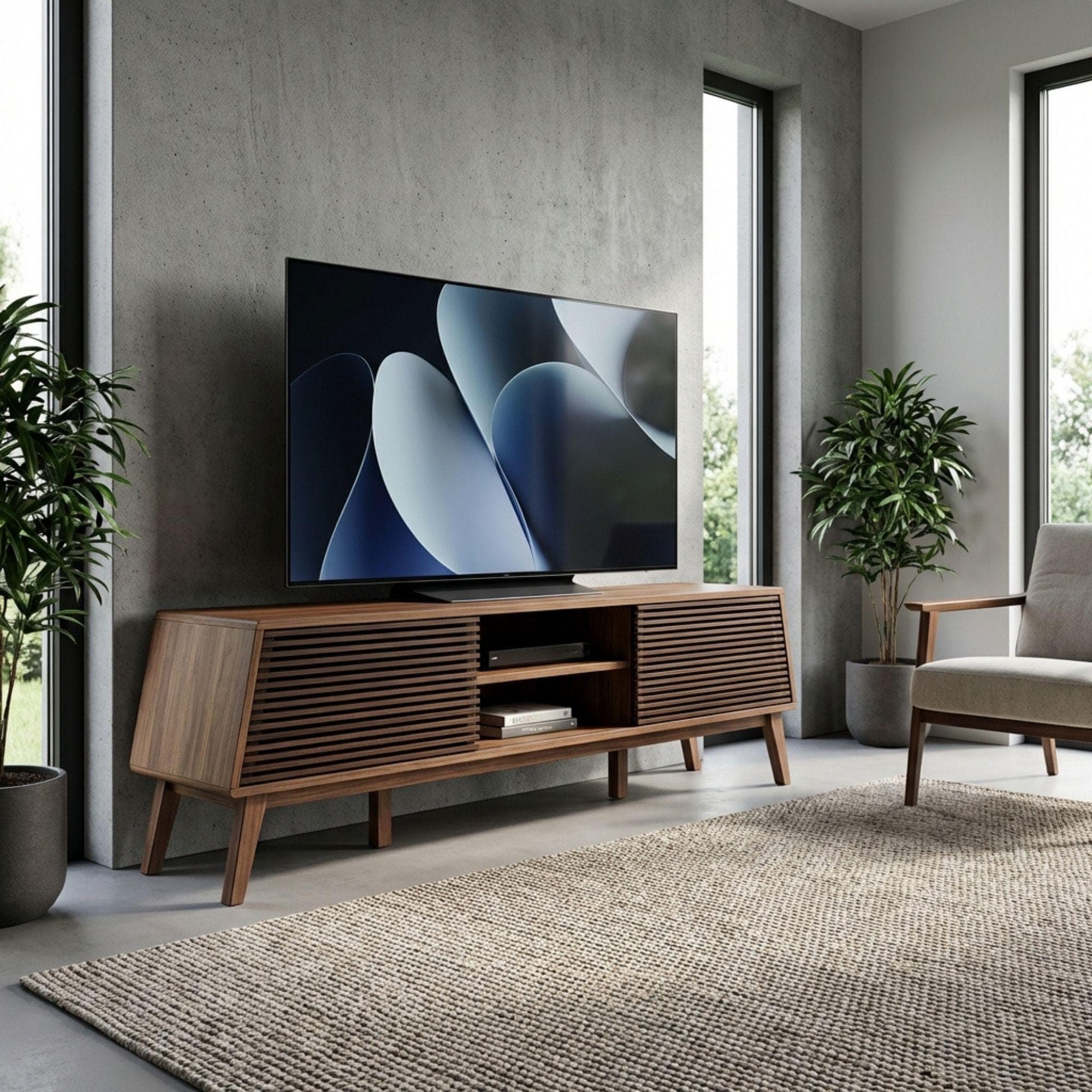 Mid Century Modern TV Console Plans | Slatted Doors Woodworking PDF 6