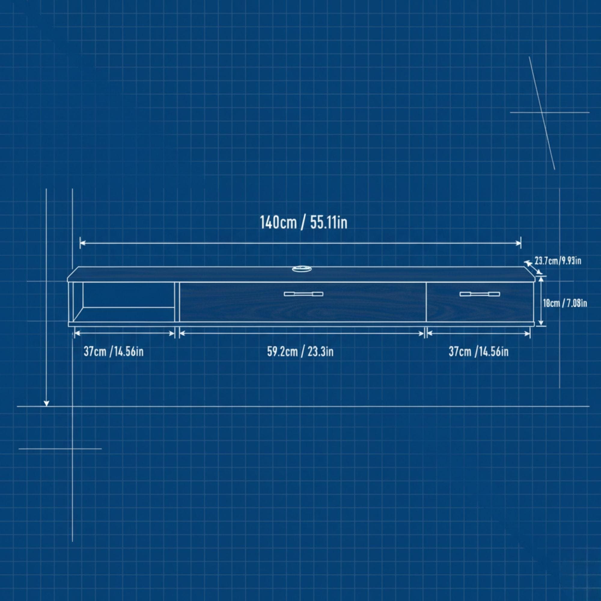 Floating TV Console Plan: Modern Walnut Wall-Mounted Design (Digital Download) 6