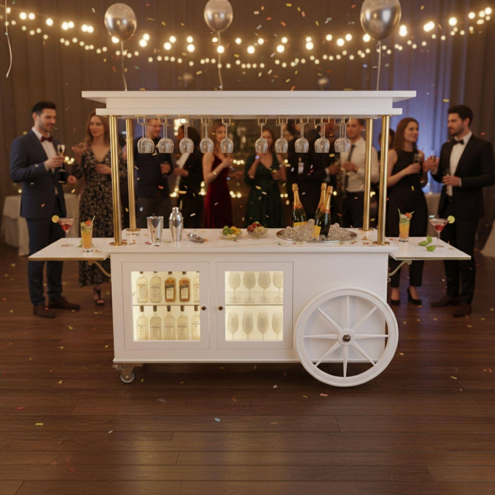 Champagne Cart DIY Plans | Mobile Bar with Storage Cabinets & Sink | Wedding Event Cart | Wooden Prosecco Bar Blueprint | Digital PDF 4