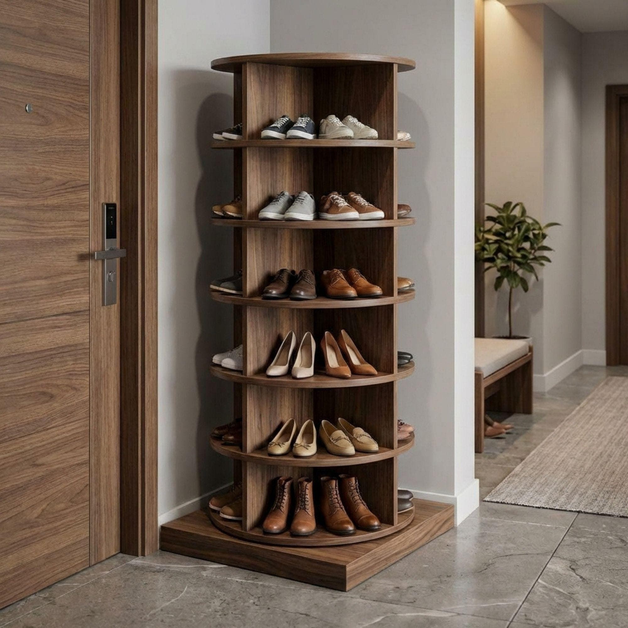 DIY Rotating Shoe Rack Plans | Spinning Woodworking Blueprint (Digital Download) 2