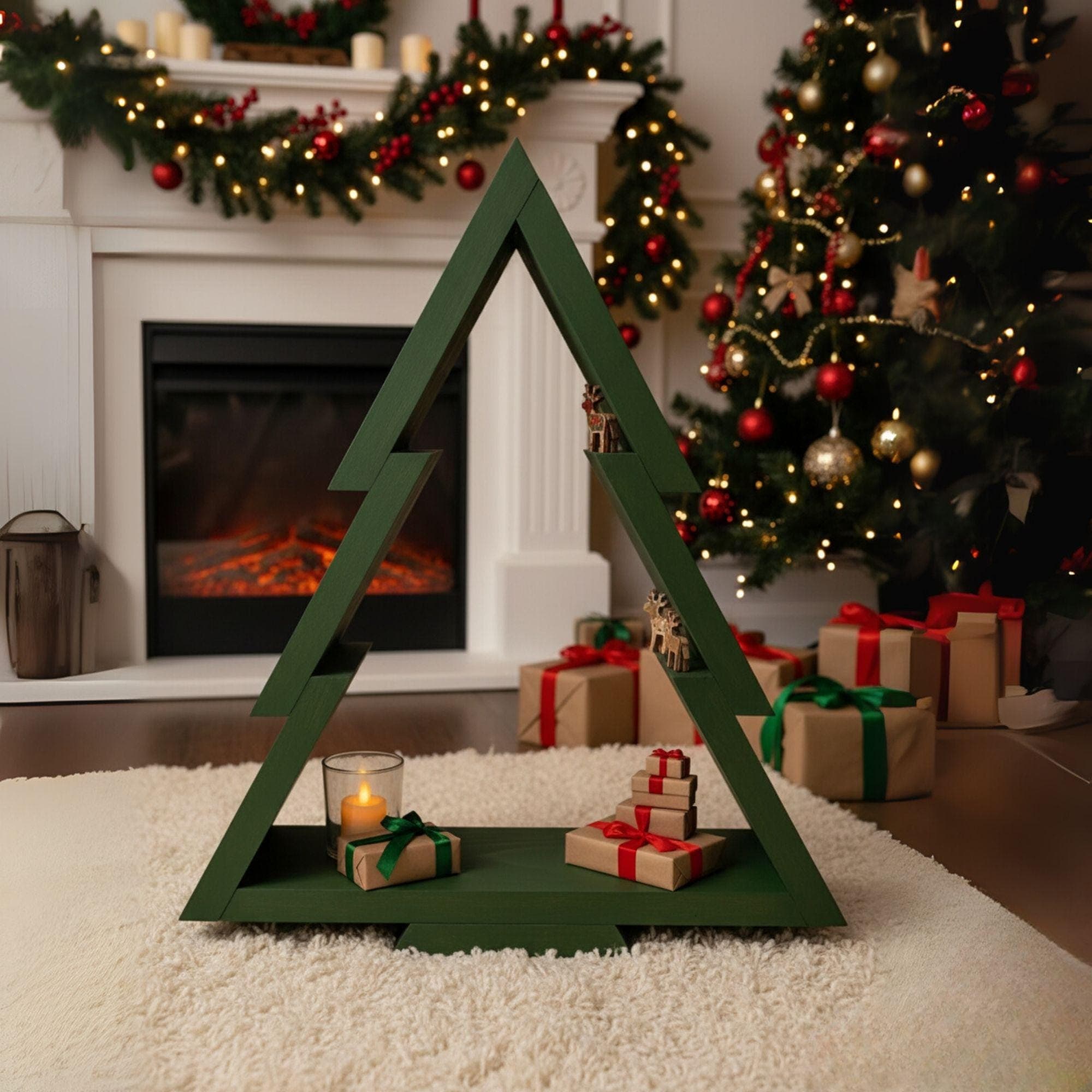 Wooden Christmas Tree Shelf Plans: Easy DIY Build (PDF Pattern) 1