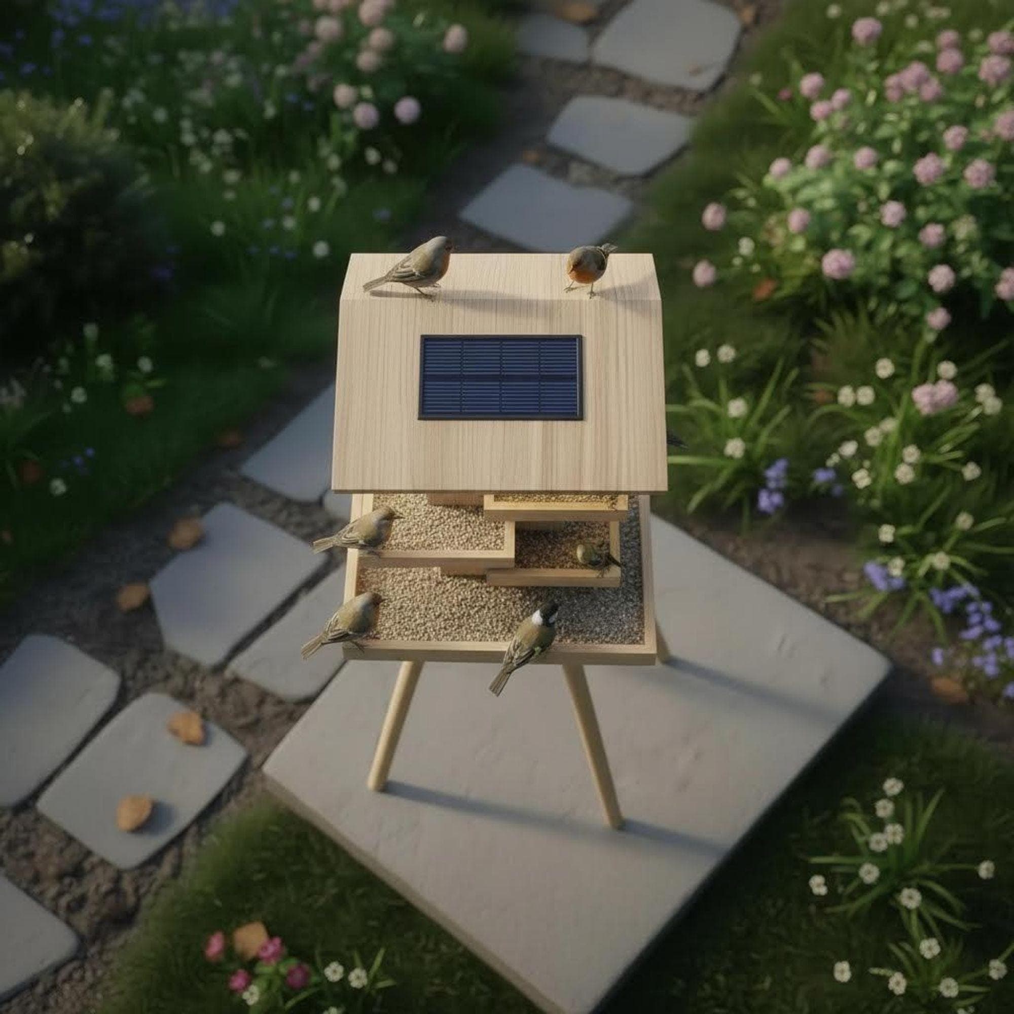 DIY Modern Bird Feeder Station Plans | Standing Tower Feeder Blueprint | Multi-Level Bird Hotel Architecture | Woodworking Project 4