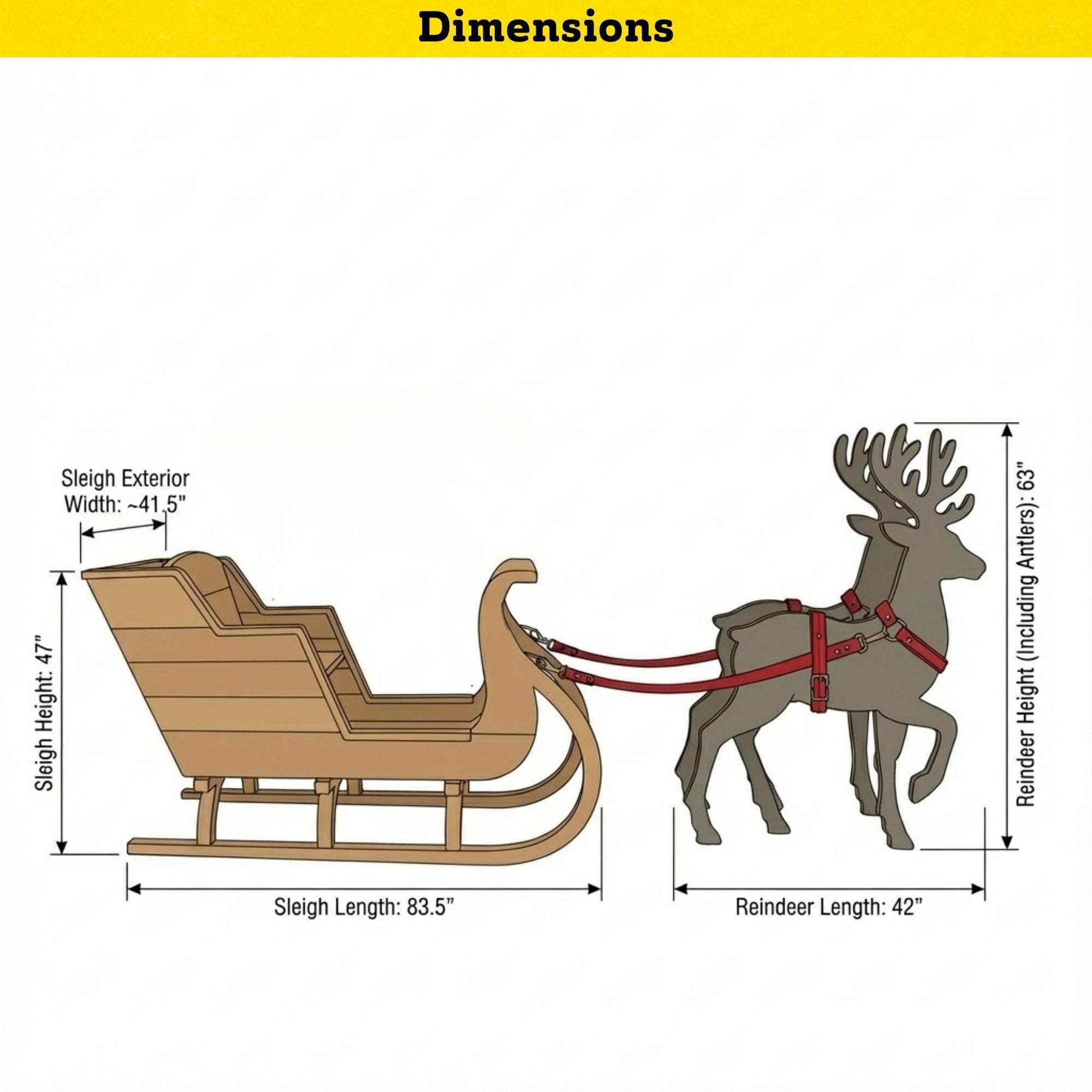 DIY Santa Sleigh & Reindeer Plans | Life-Size Outdoor Christmas Yard Display | Wooden Holiday Decor Blueprint | Digital PDF Pattern 7