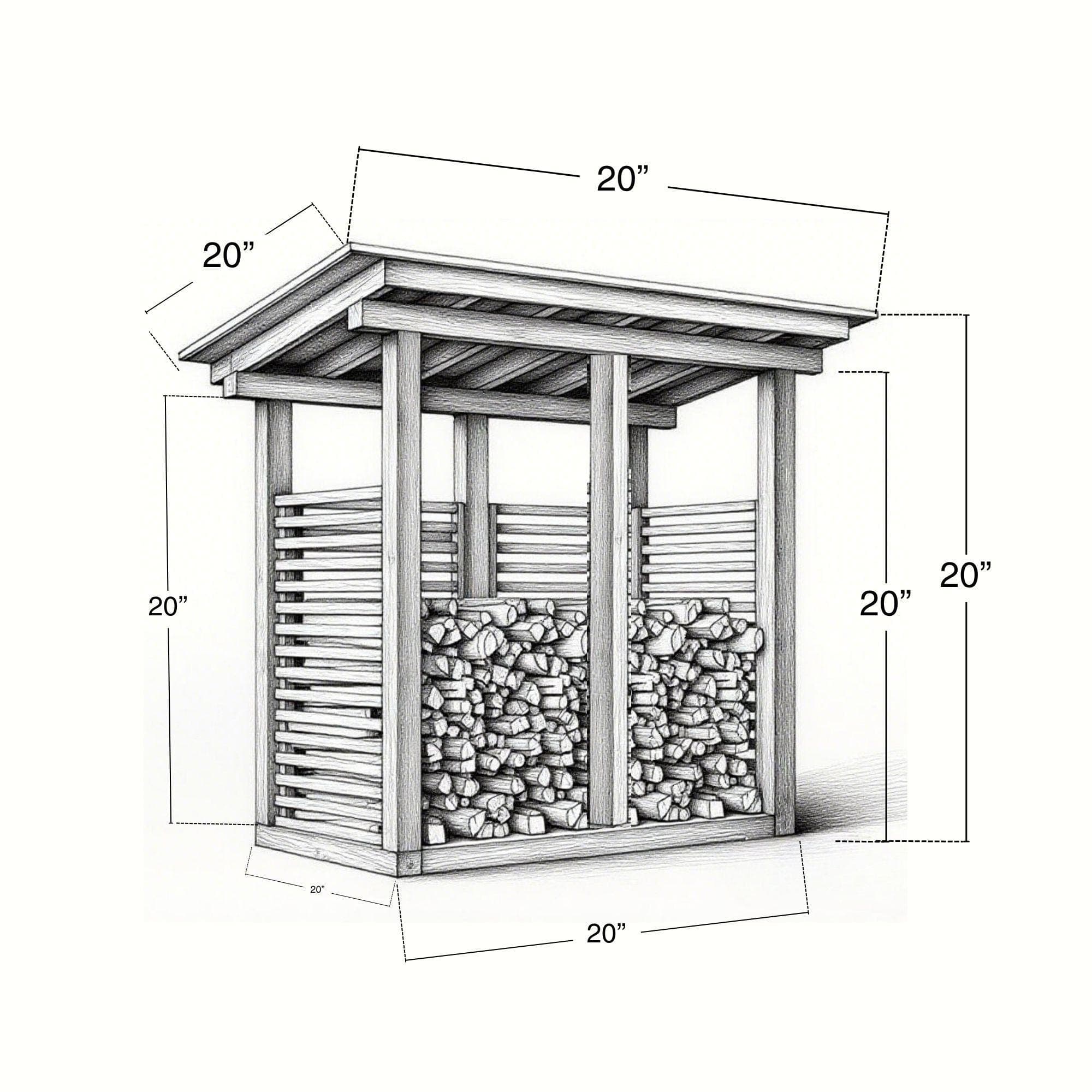 DIY Firewood Shed Plans | 2 Cord Capacity with Tool Storage (PDF Download) 3