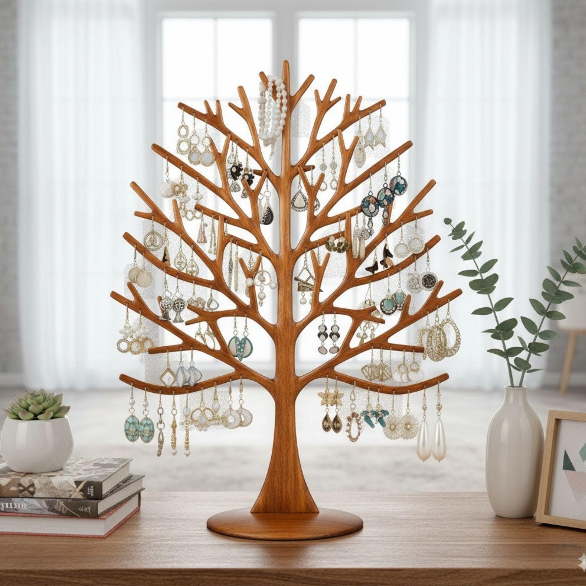 DIY Earring Holder | Easy DIY Jewelry Organizer for Earrings | Wood Earring Display with Holes | Earring Holder Stand 2