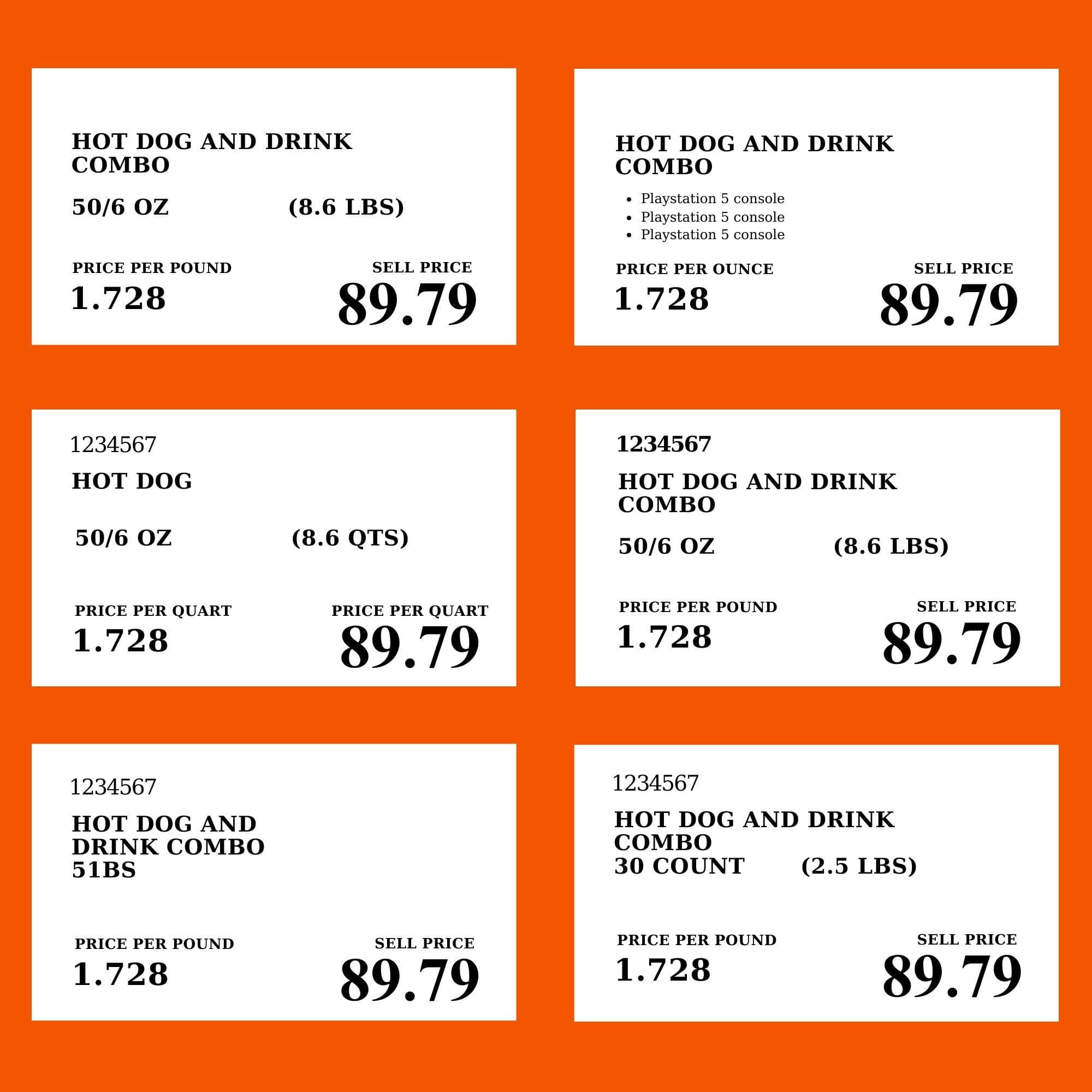 Customizable Costco Party Price Sign Canva Template 1