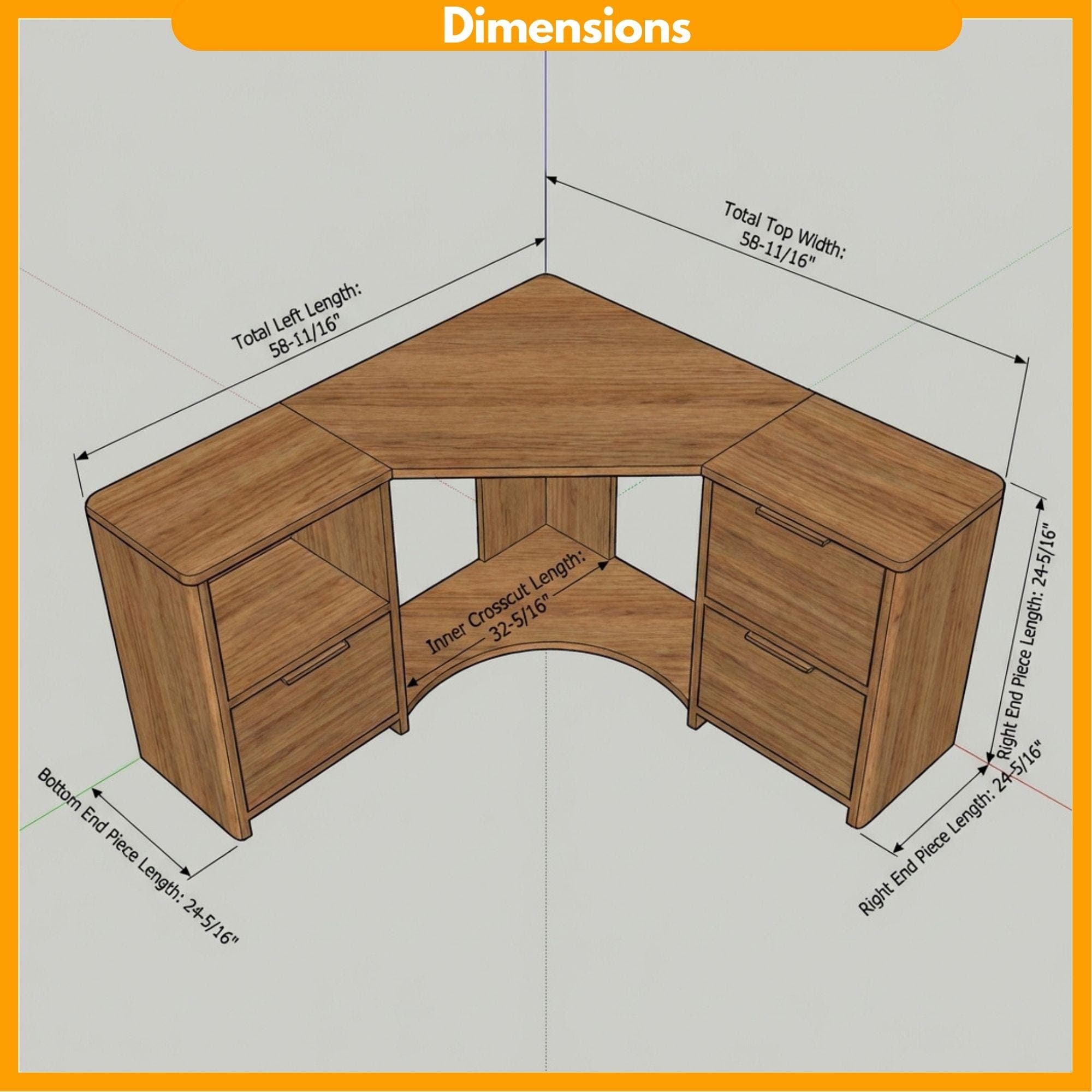 DIY L-Shaped Desk Plans | Corner Computer Build Guide With Drawers (Digital Download) 1