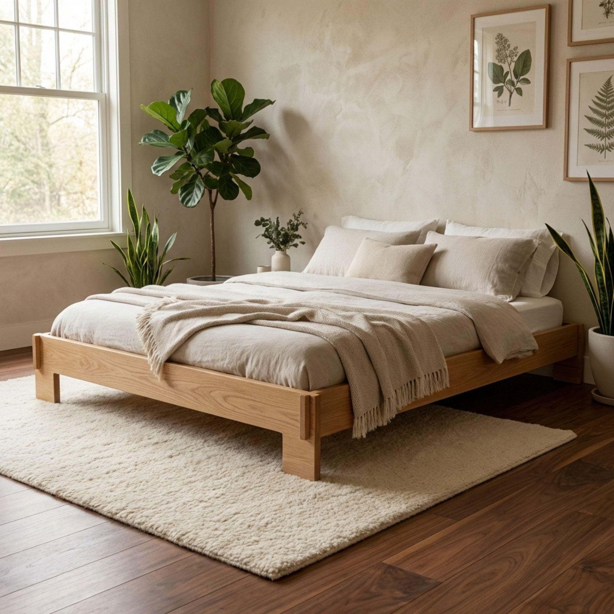 DIY Platform Bed Plans | Wooden Bed Frame Blueprint | Modern Low Profile Bed Design PDF
