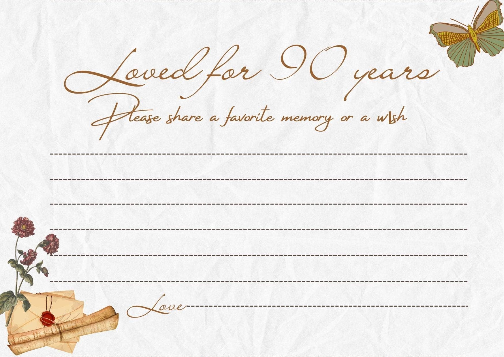 Rustic Birthday Card | Print on Kraft Paper | Instant Download | Share a Memory & Wish Sign 9