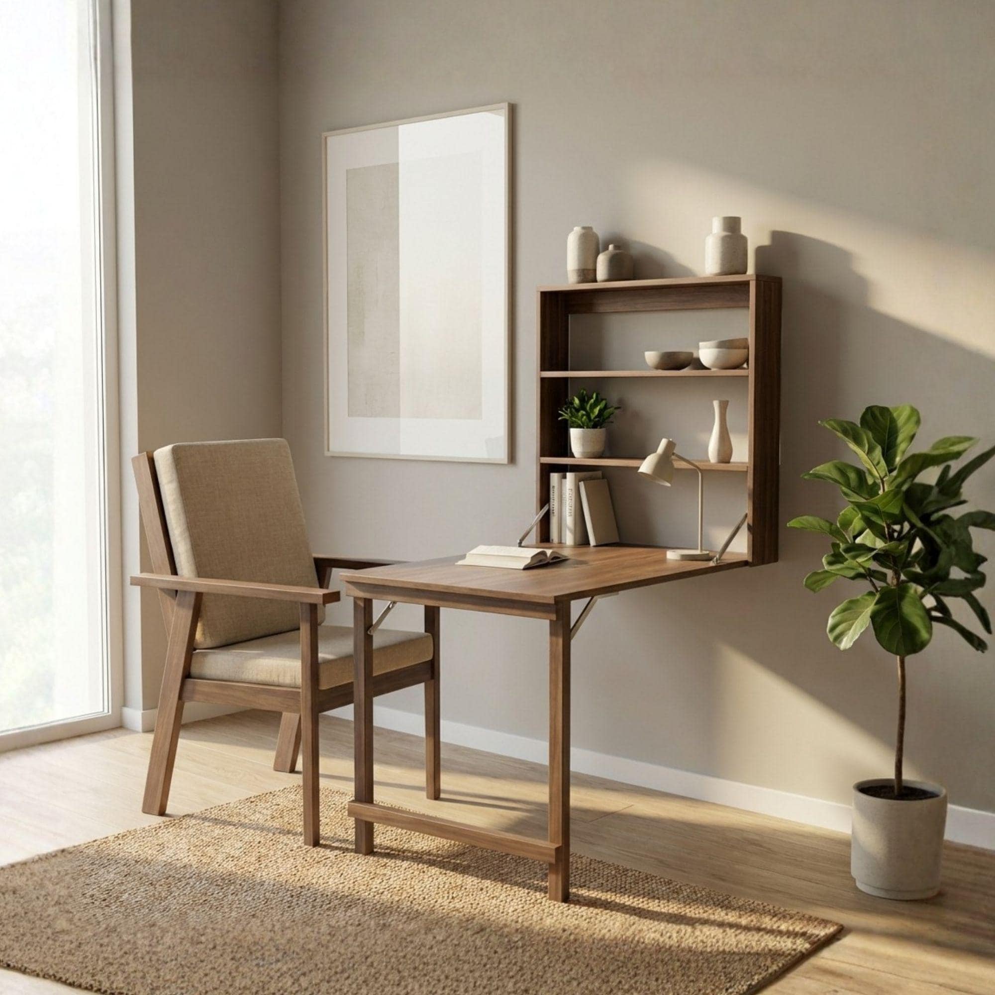 DIY Murphy Desk Plans | Wall Mounted Fold Down Table Blueprint (Digital Download)