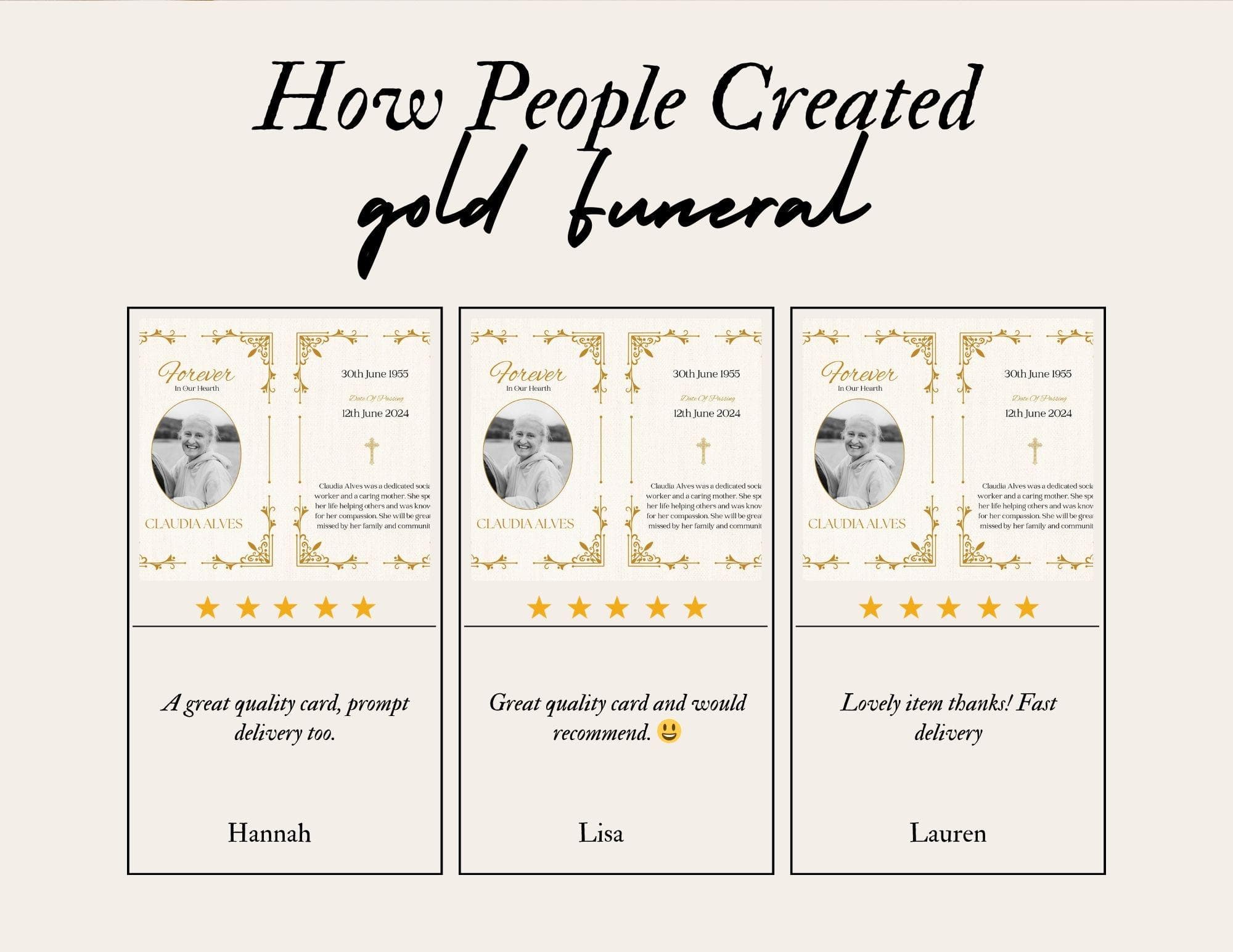 Gold Funeral Program Template | Canva Bifold Memorial (Digital Download) 8