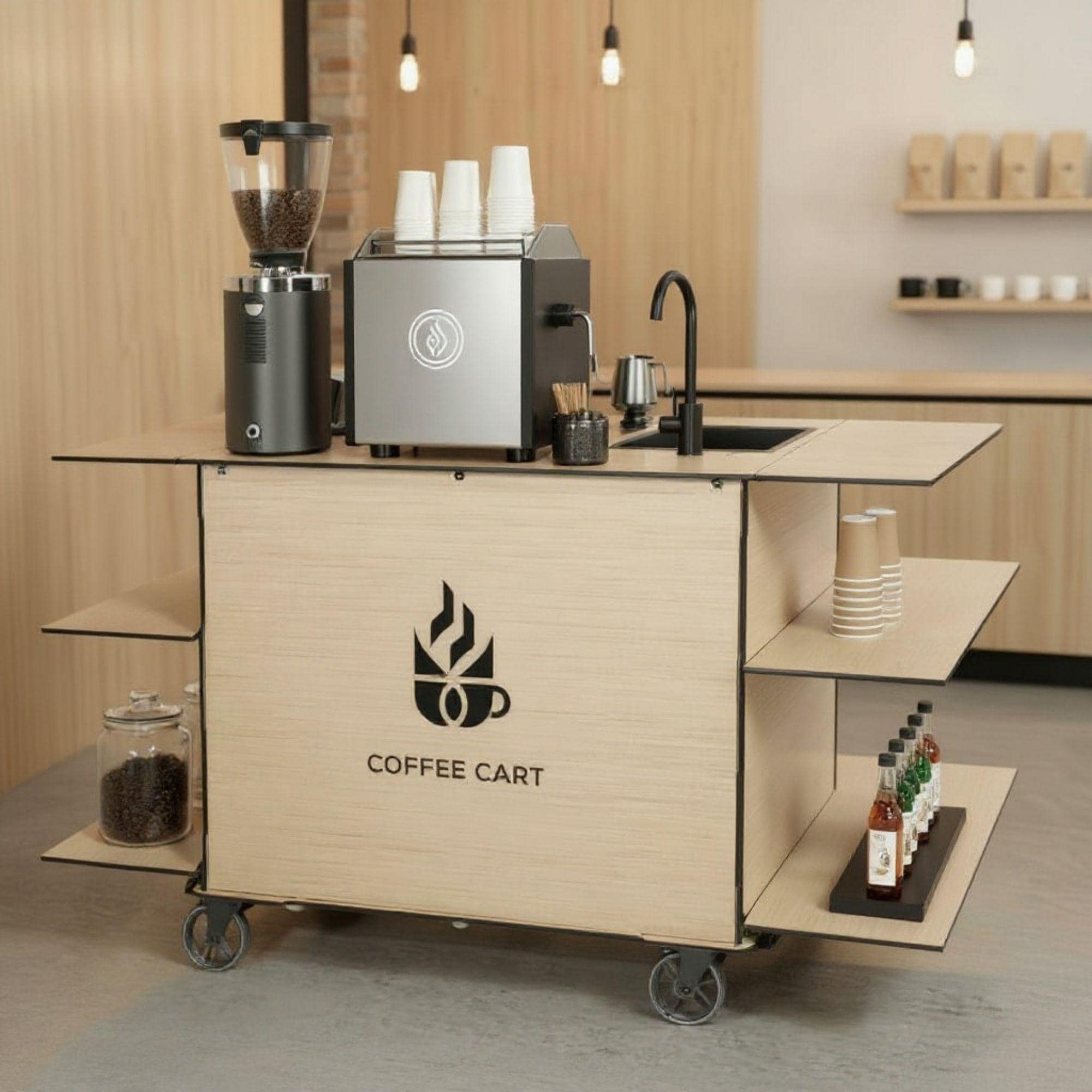 DIY Coffee Bar Cart | Custom Food Cart Plan PDF | Wedding Cart | Collapsible Beverage Cart | Vendor Cart | Foldable Bar Cart Business 1