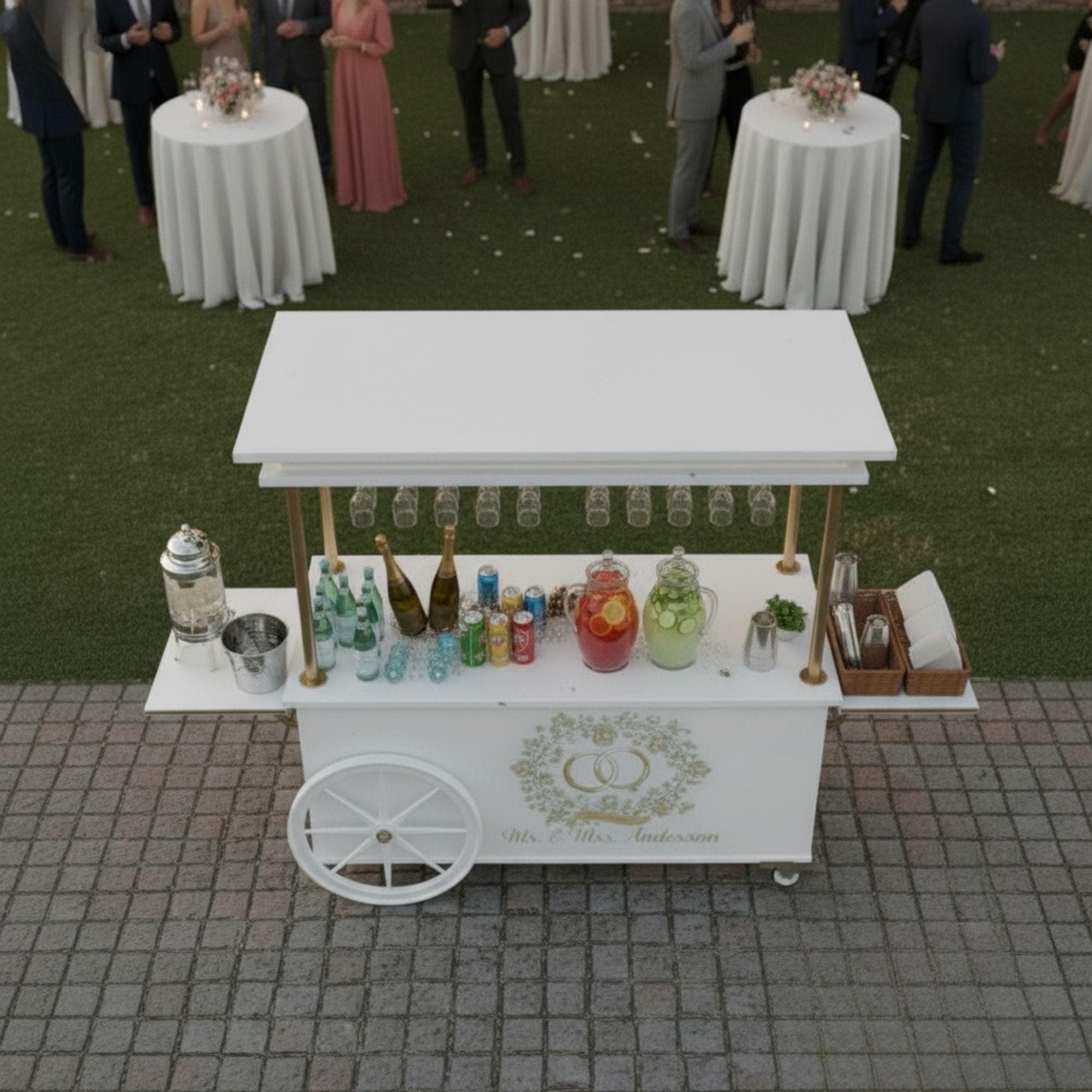 Champagne Cart DIY Plans | Mobile Bar with Storage Cabinets & Sink | Wedding Event Cart | Wooden Prosecco Bar Blueprint | Digital PDF 2