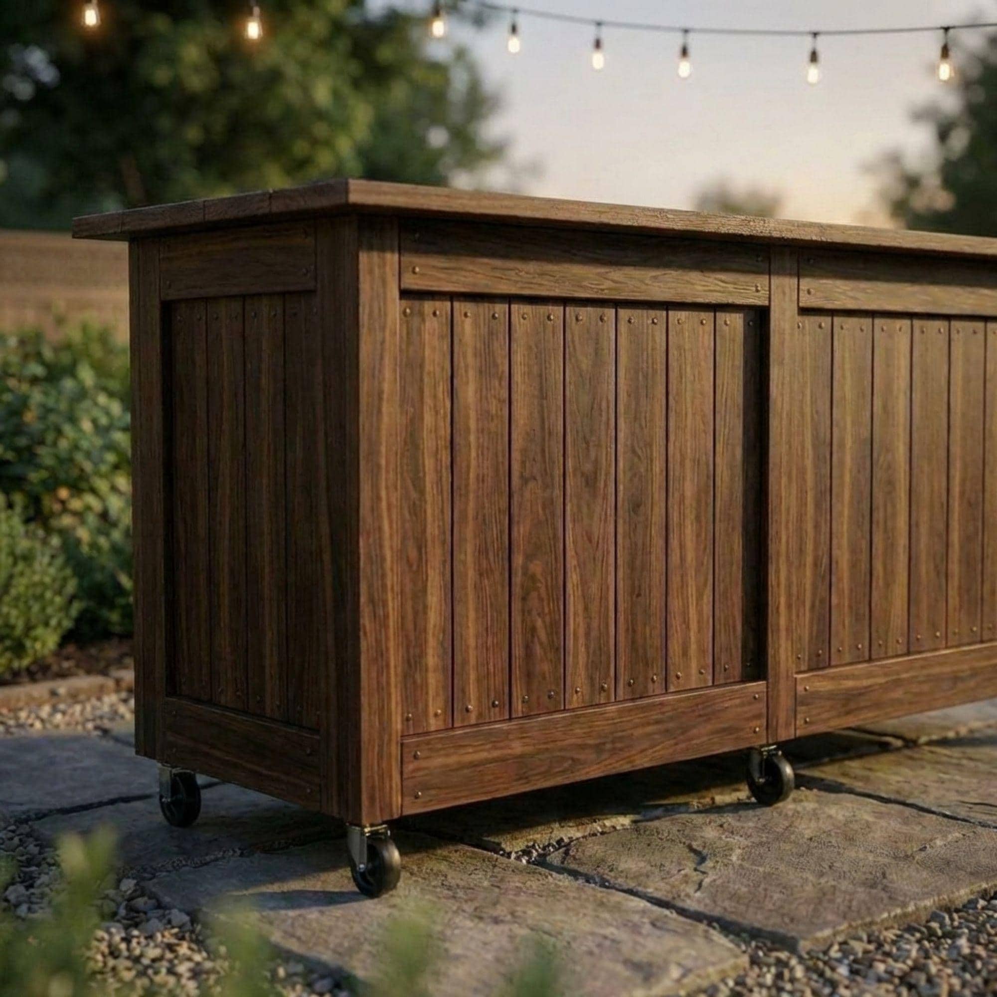 DIY Outdoor Bar Plans | Slatted Wood Mobile Bar Blueprint (PDF Download) 5