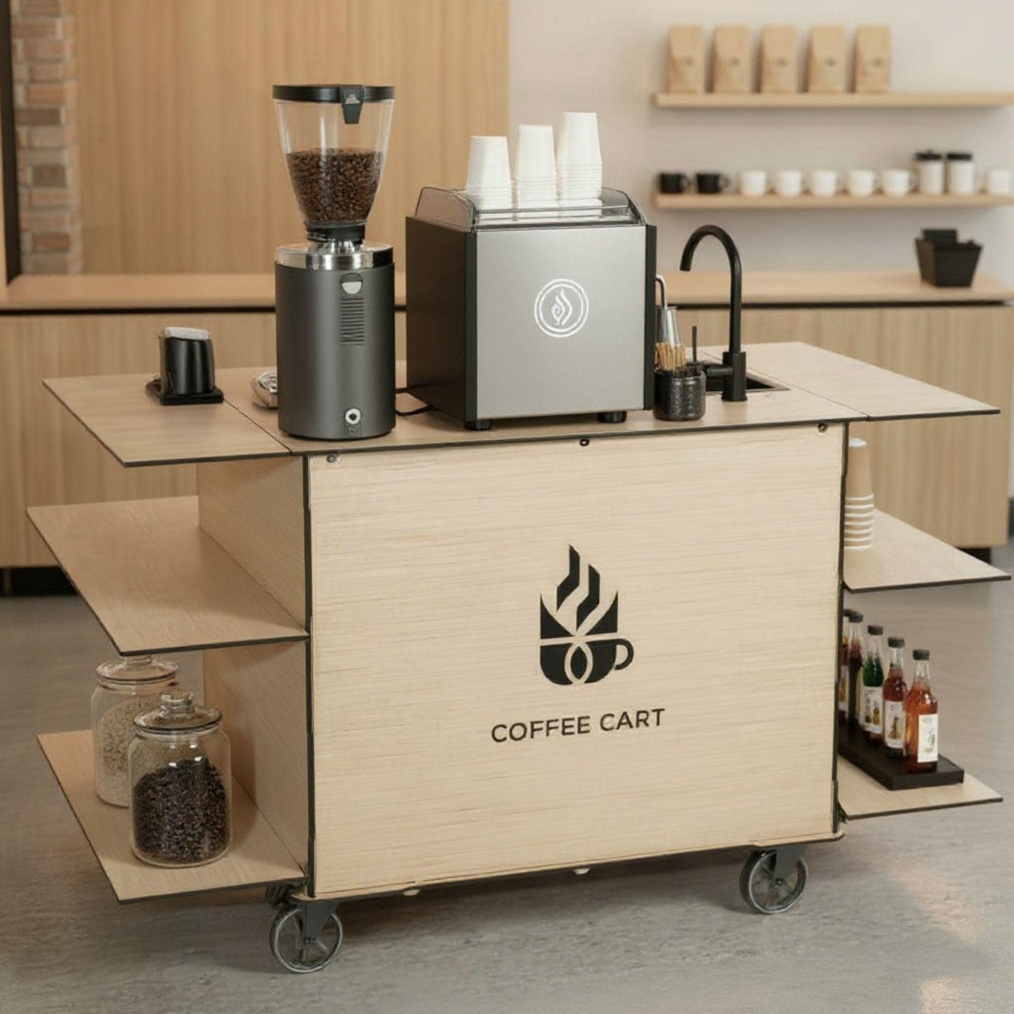 DIY Coffee Bar Cart | Custom Food Cart Plan PDF | Wedding Cart | Collapsible Beverage Cart | Vendor Cart | Foldable Bar Cart Business 2