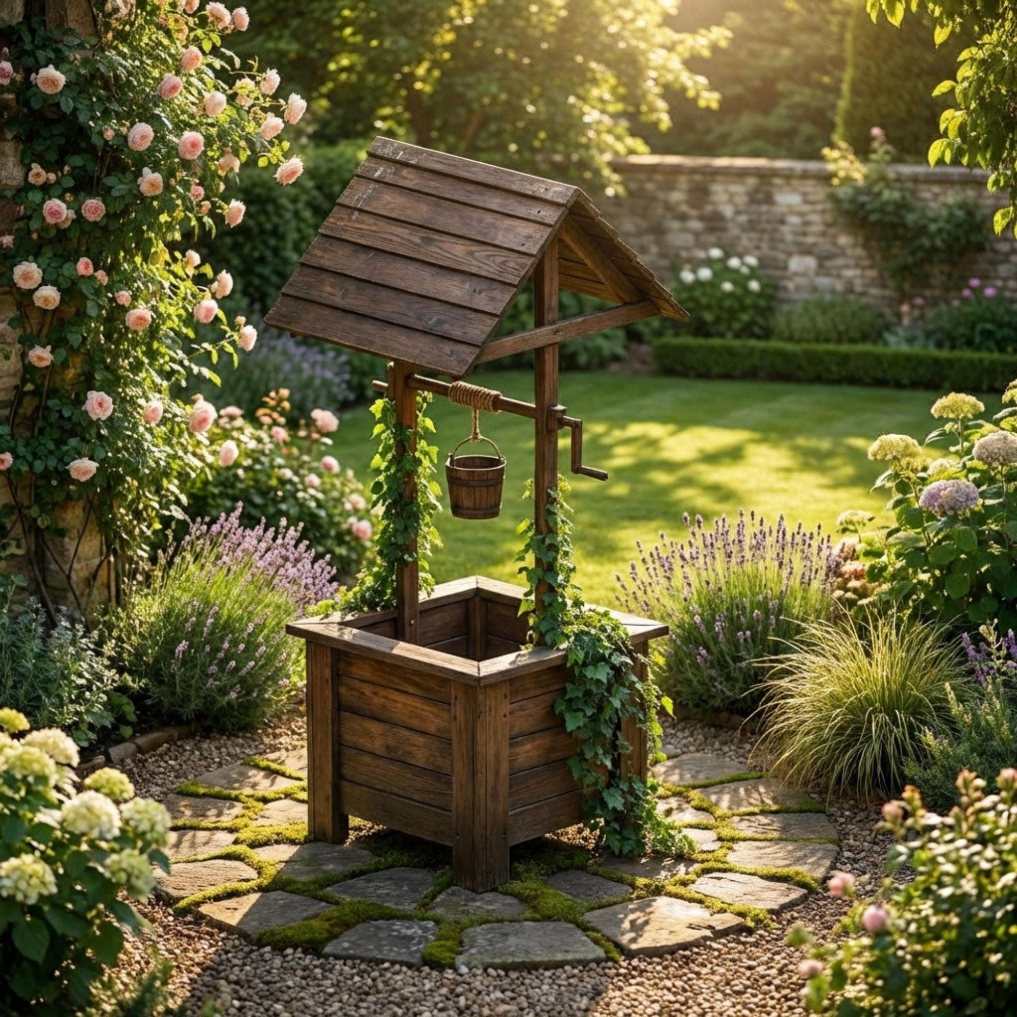 Wooden Wishing Well Plan | DIY Garden Planter, Outdoor Decor (PDF Download) 5