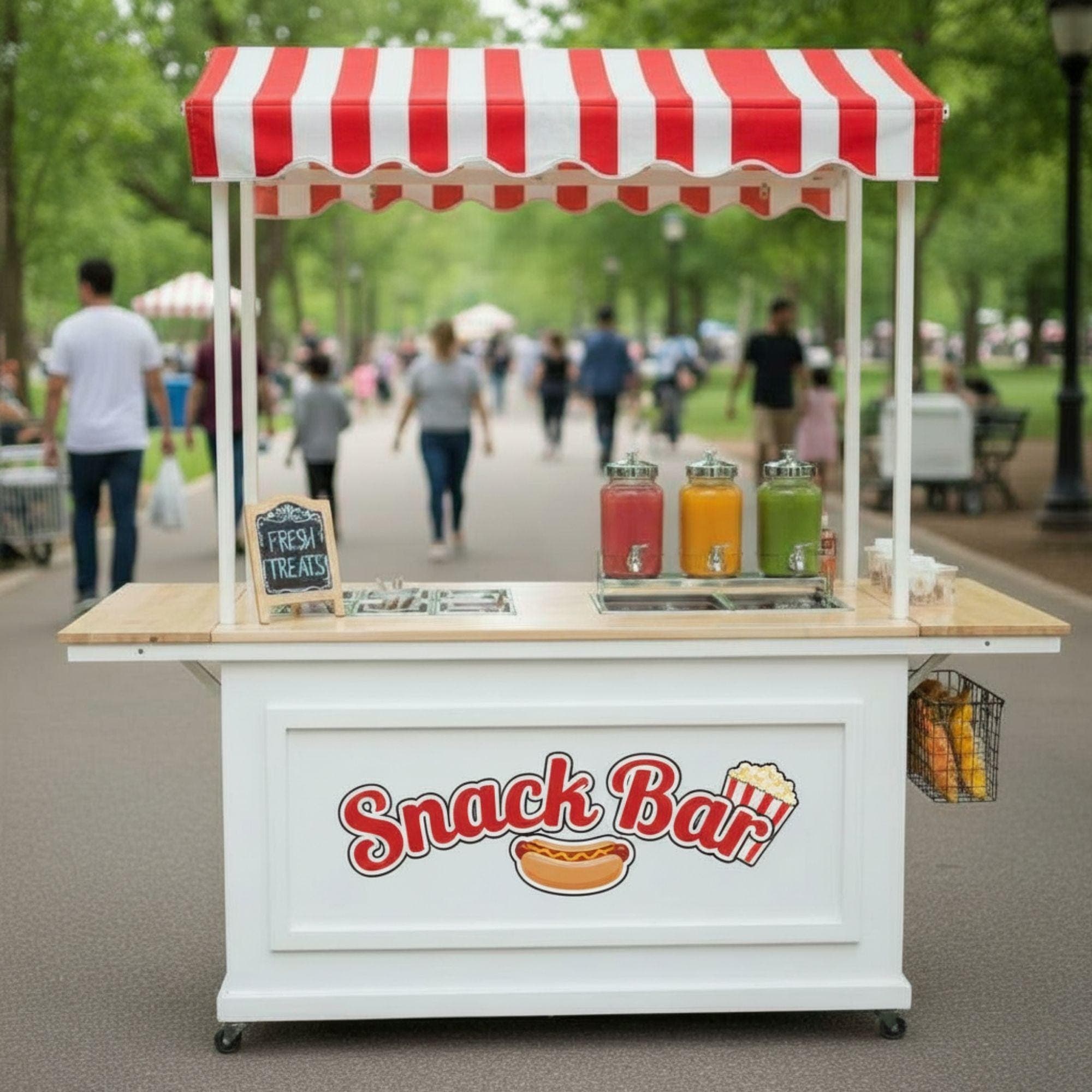 DIY Mobile Snack Bar Cart | Charcuterie Cart on Wheels | Small Foldable Vendor Cart | Refrigerated Charcuterie Cart