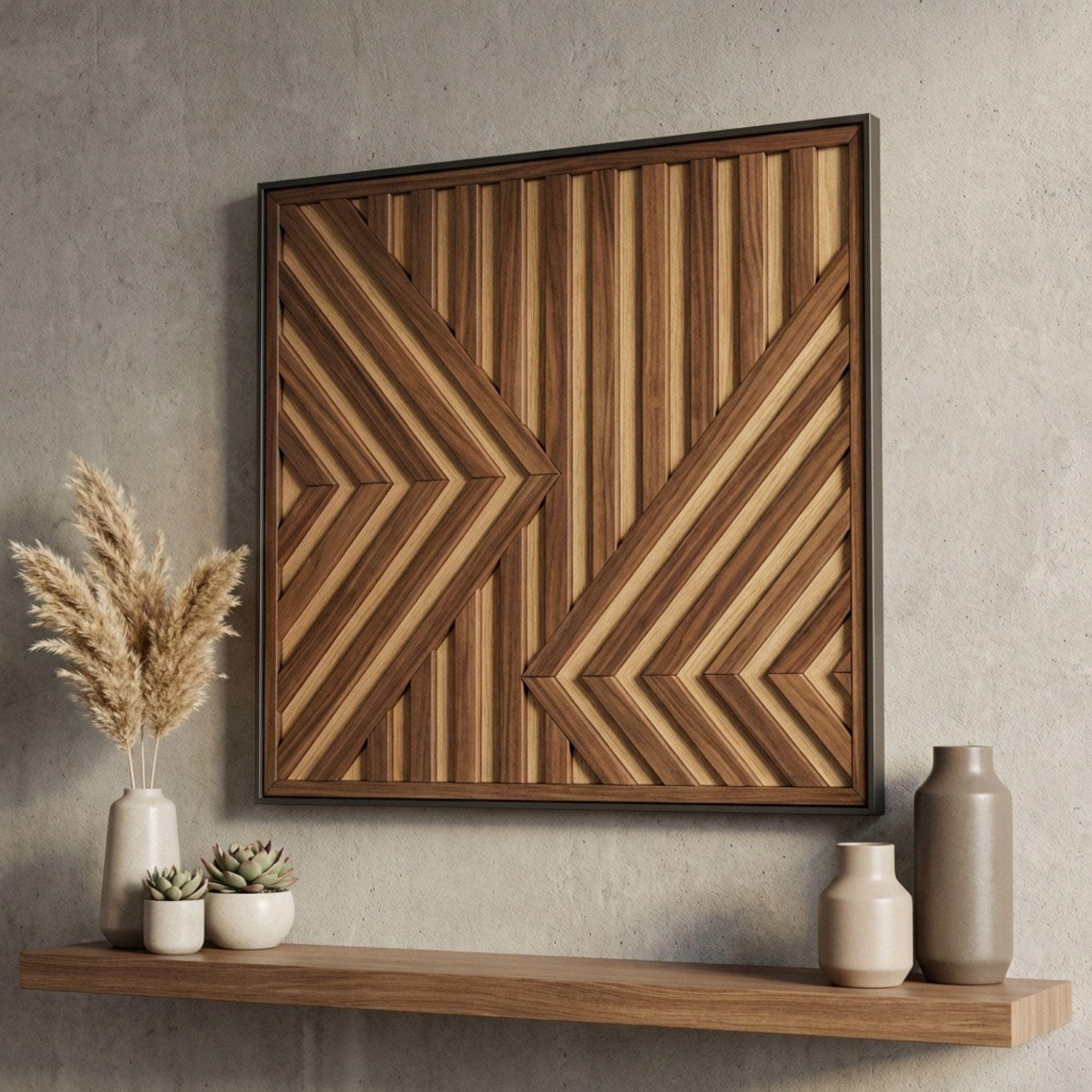 Geometric Wood Wall Art Plans | Large Chevron Blueprint (PDF Download) 1