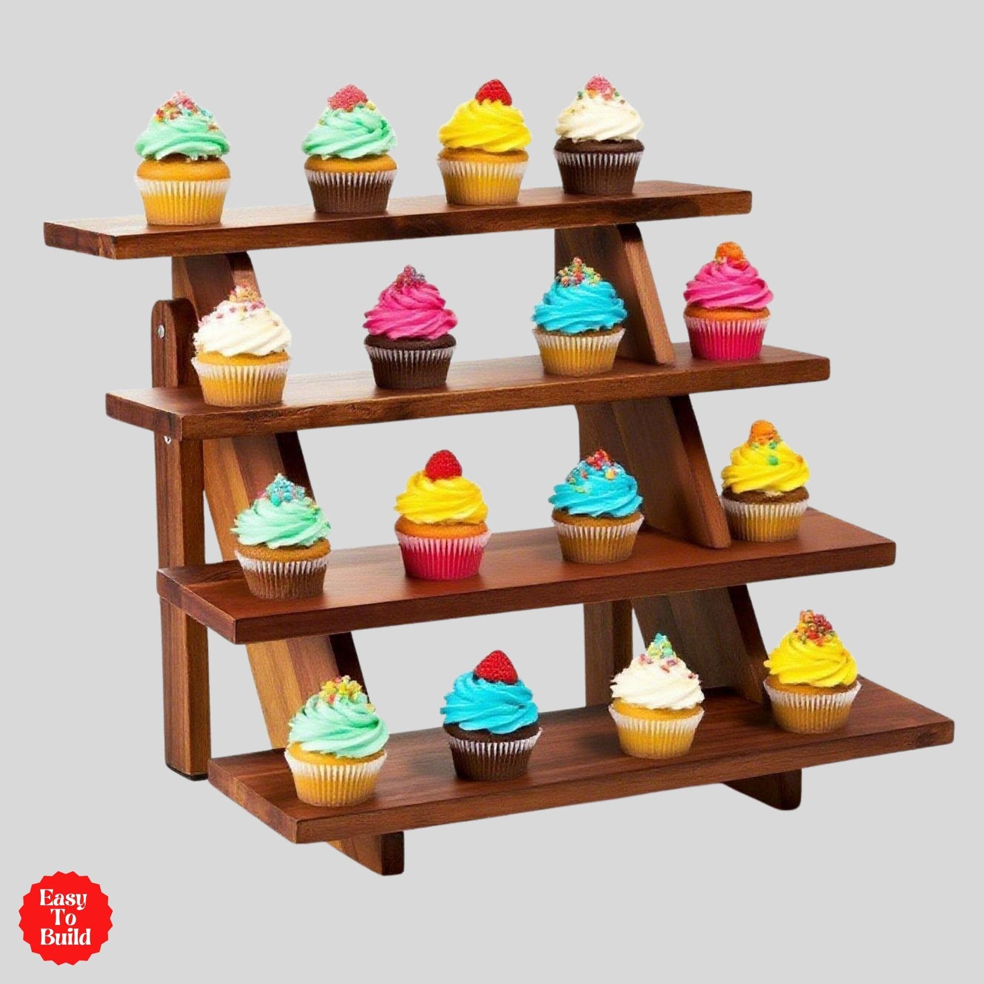 DIY Tiered Cupcake Stand PDF Plan | Wood Display Risers