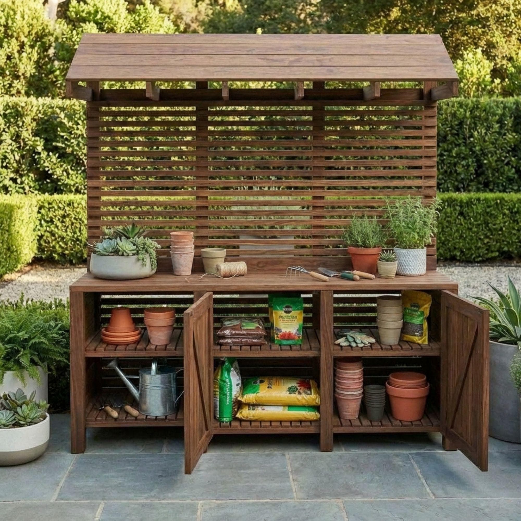 DIY Potting Bench with Storage Plans | Potting Station Blueprint | Garden Workbench PDF 2