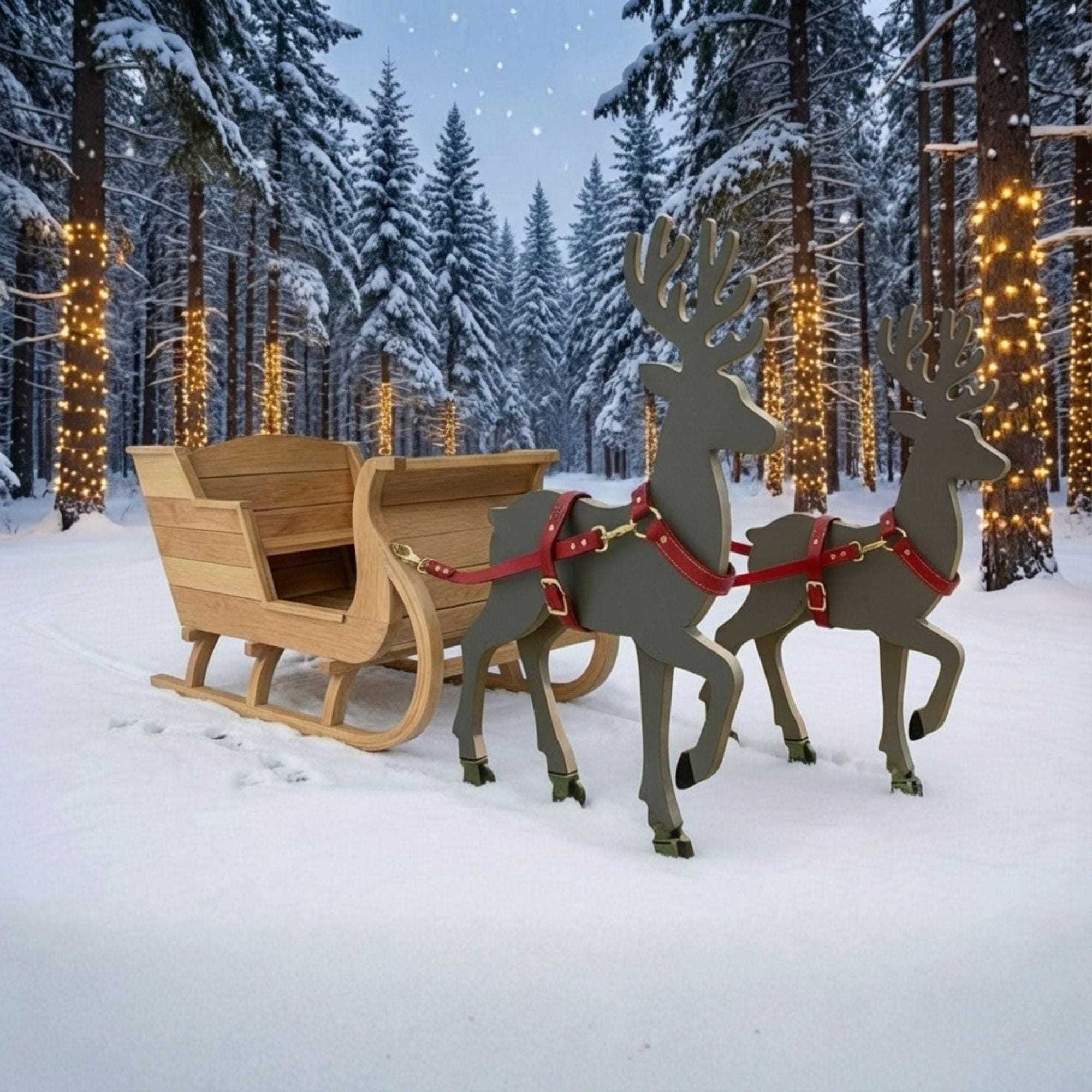 DIY Santa Sleigh & Reindeer Plans | Life-Size Outdoor Christmas Yard Display | Wooden Holiday Decor Blueprint | Digital PDF Pattern 2
