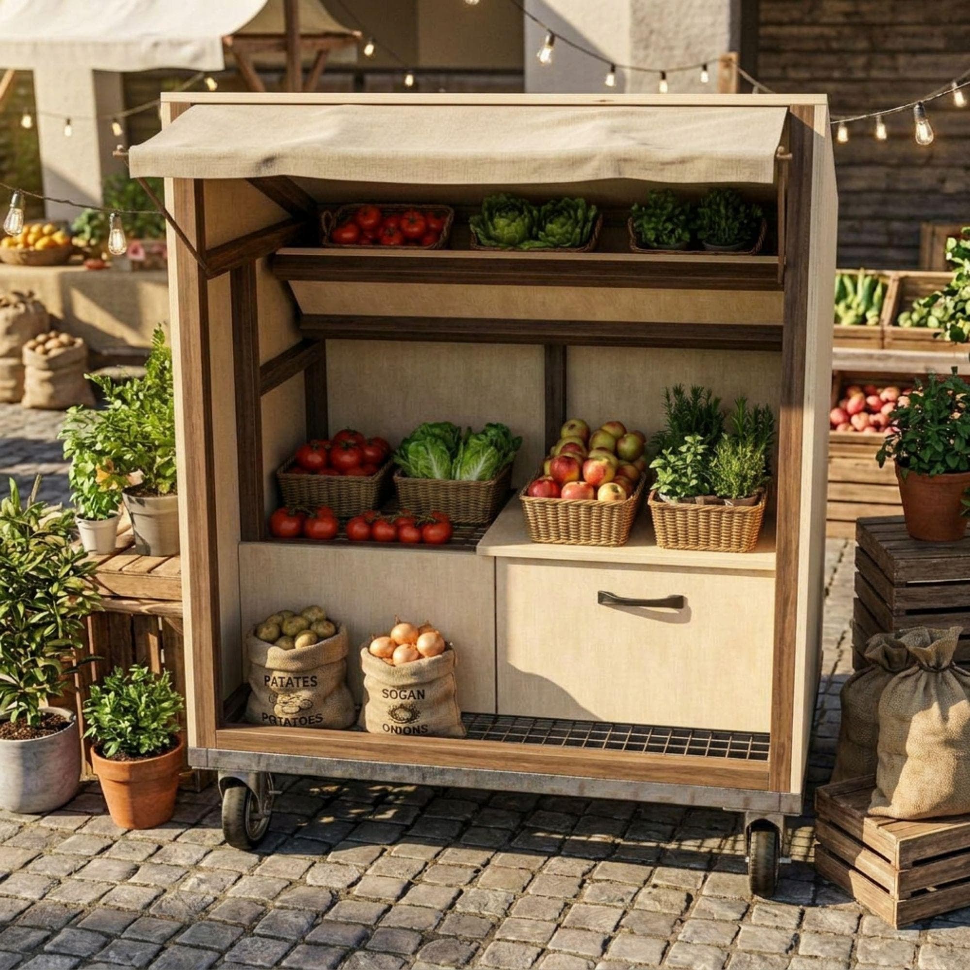 DIY Farmstand Plans | Roadside Vegetable Stand Blueprint | Mobile Bakery Cart PDF | Farmers Market Stall Build | Wood Flower Cart Template 5