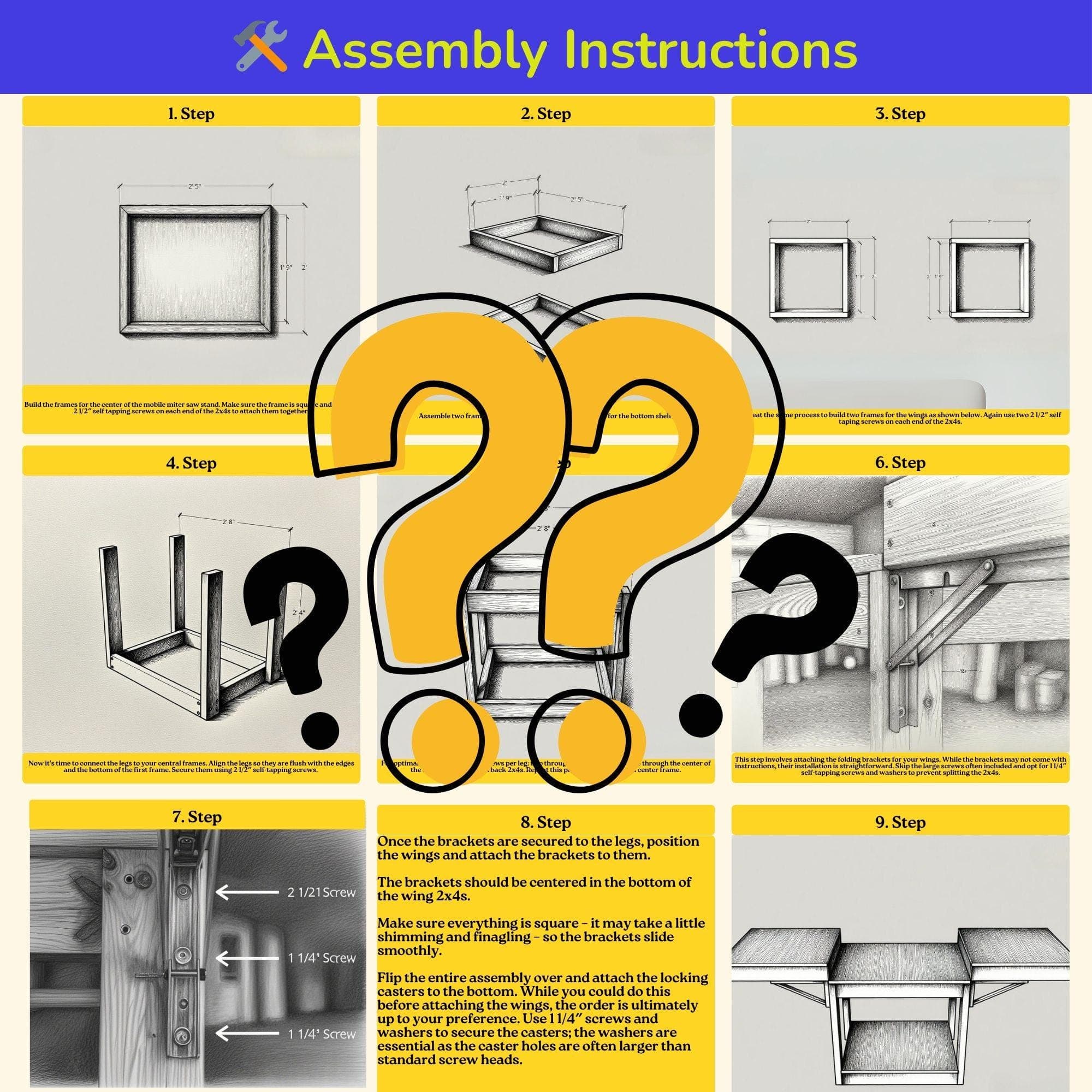 Mobile Miter Saw Station Plans: Flip Top Workbench with Wood Storage (PDF) 6
