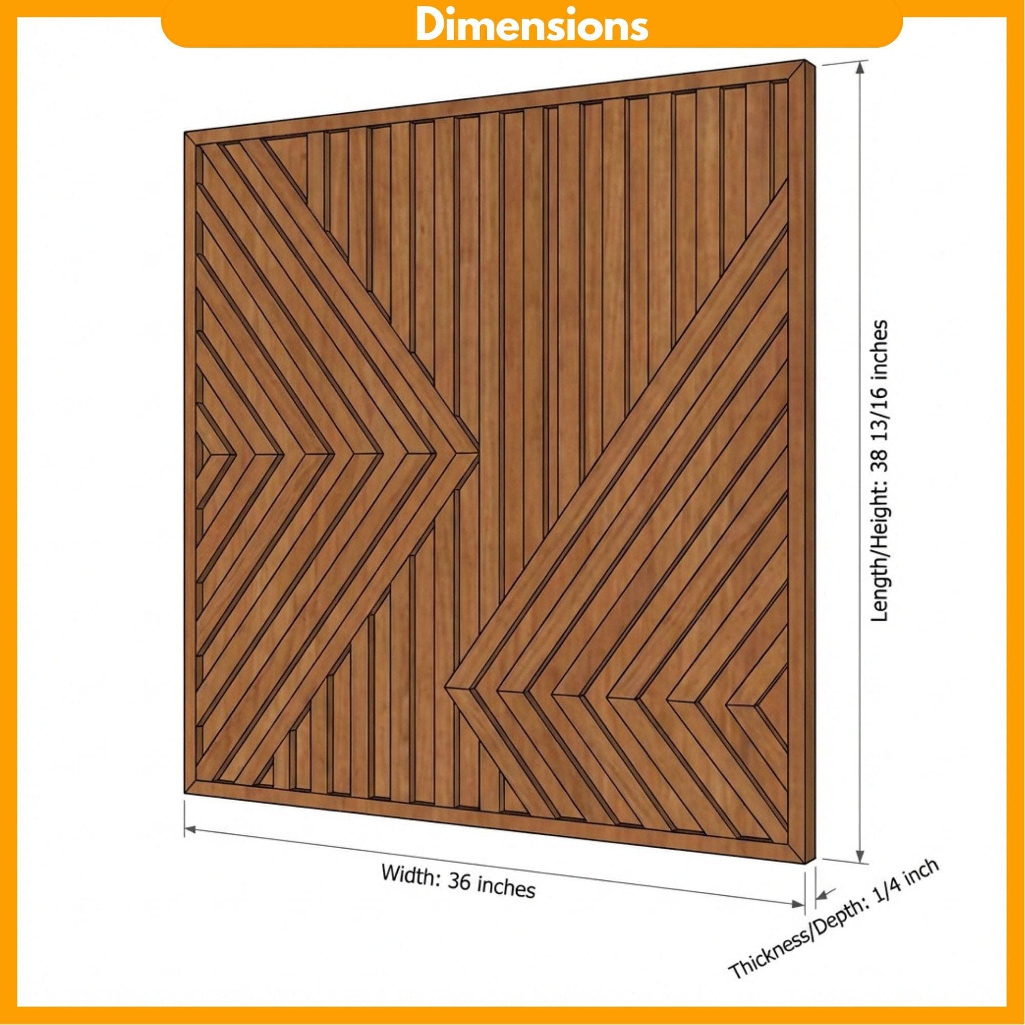 Geometric Wood Wall Art Plans | Large Chevron Blueprint (PDF Download) 2