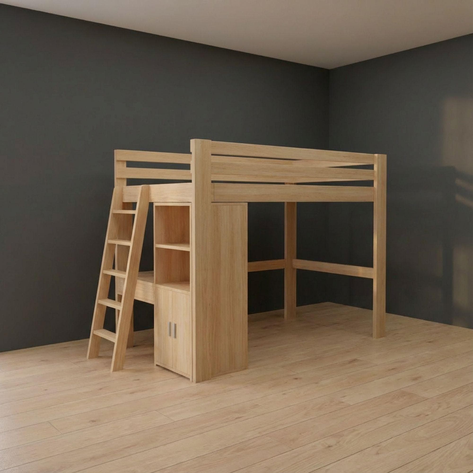 Twin Loft Bed DIY Plans with Stairs & Desk | Space Saving Blueprint (PDF Download) 7