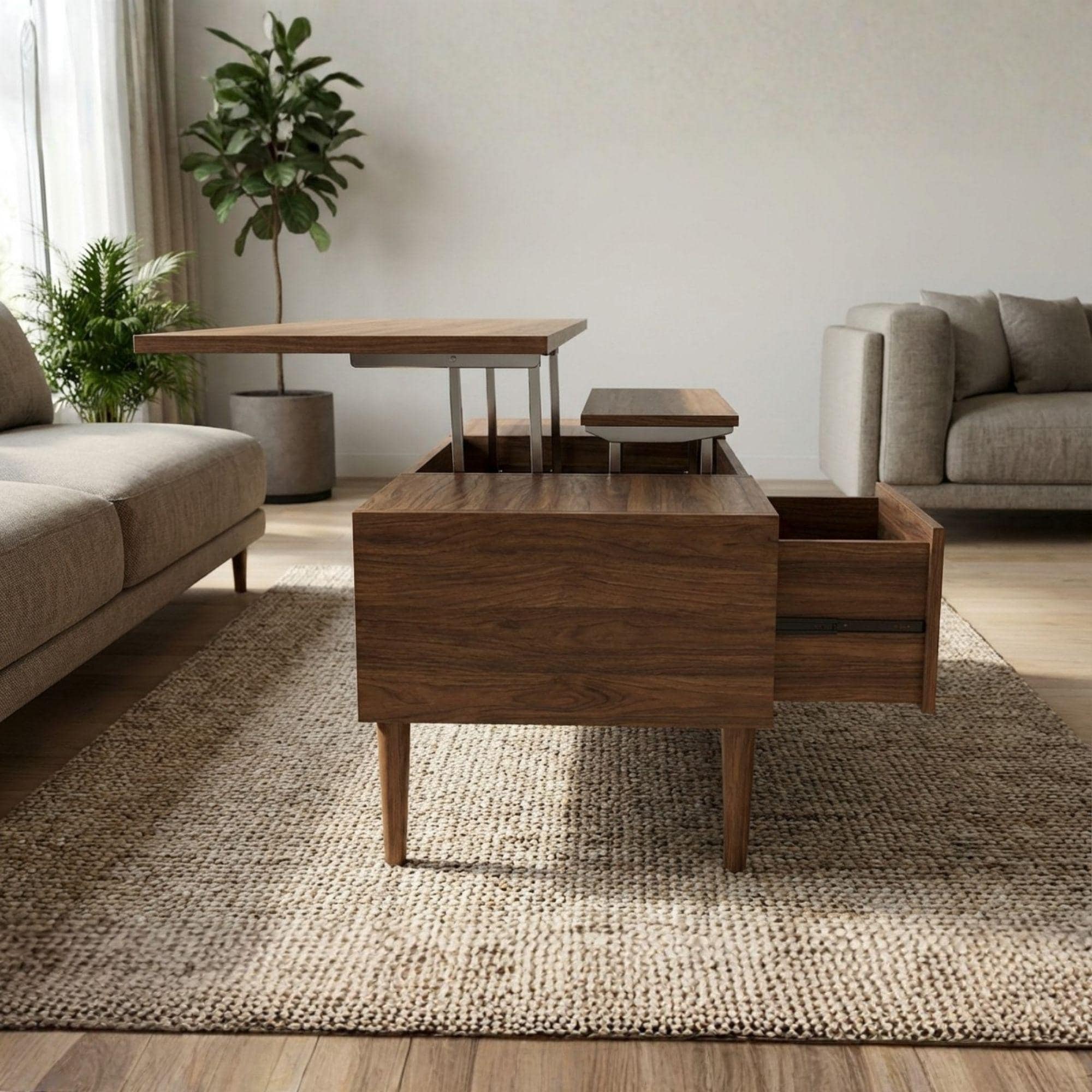 DIY Lift Top Coffee Table Plans | Mid-Century Modern Storage Blueprint (Digital Download) 5