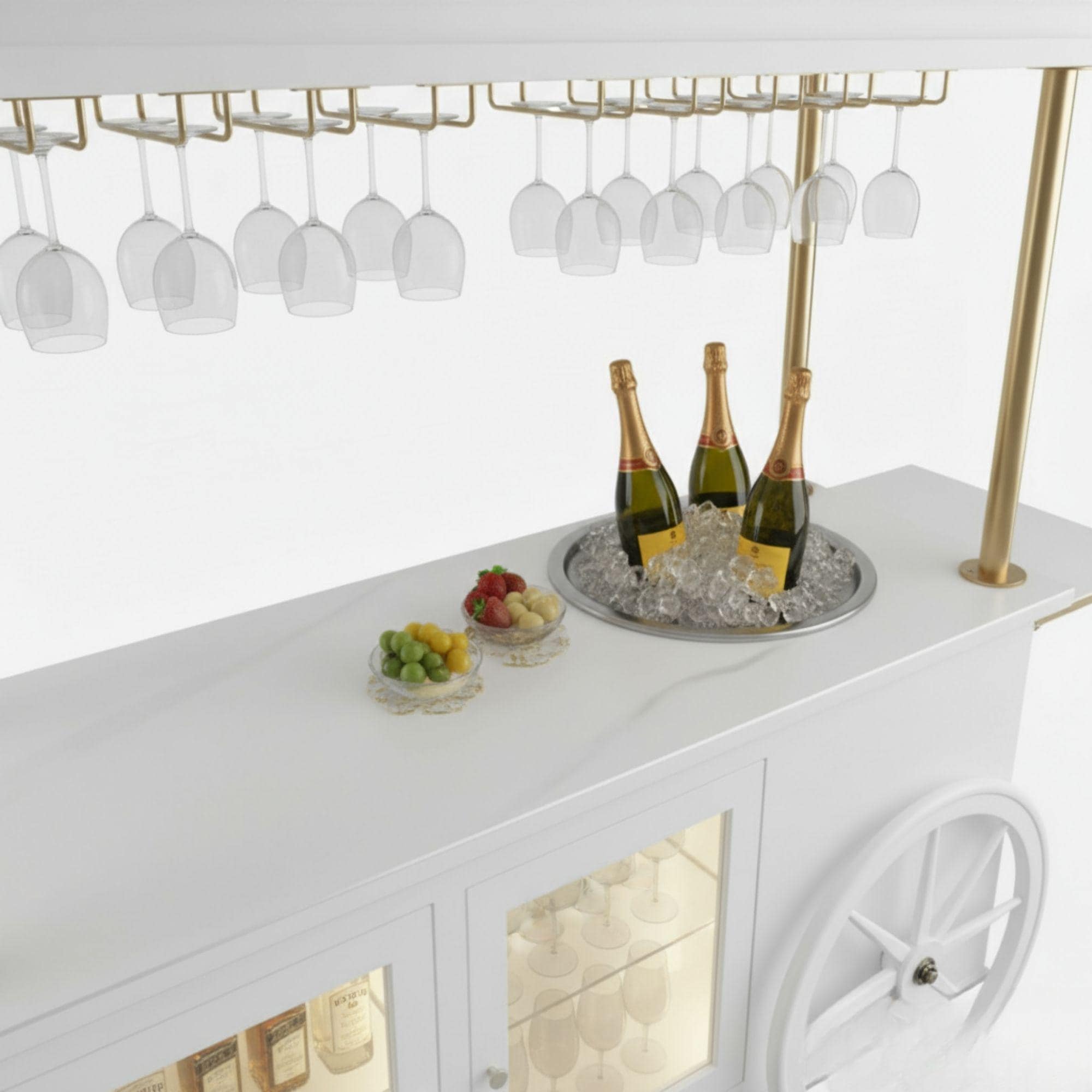 Champagne Cart DIY Plans | Mobile Bar with Storage Cabinets & Sink | Wedding Event Cart | Wooden Prosecco Bar Blueprint | Digital PDF 8
