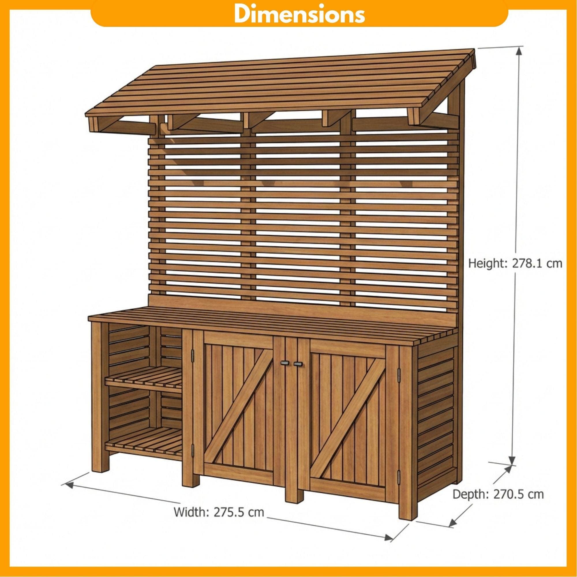 DIY Potting Bench with Storage Plans | Potting Station Blueprint | Garden Workbench PDF 1