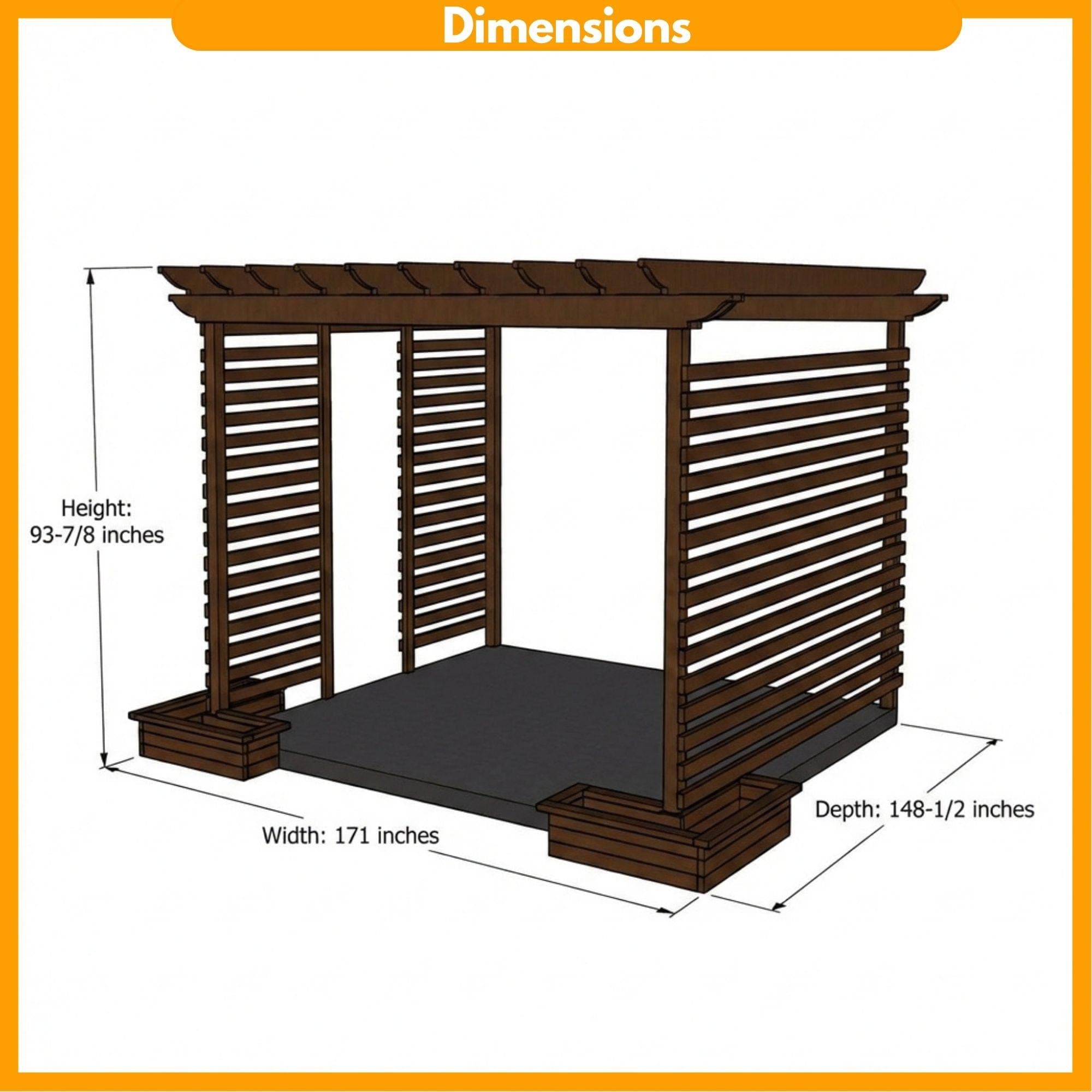 DIY Garden Pergolas Plans | Wood Pergolas Build Blueprint | Corner Privacy Pergola 1