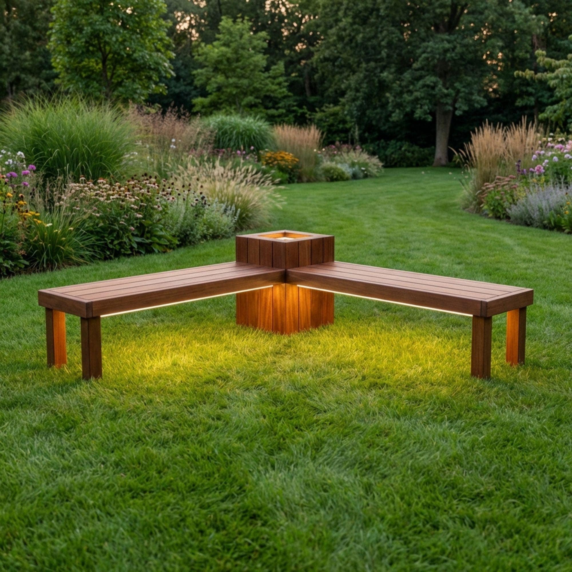 DIY Outdoor Corner Bench Plans | L Shaped Planter Bench Blueprint | Wooden Garden Seating PDF 1