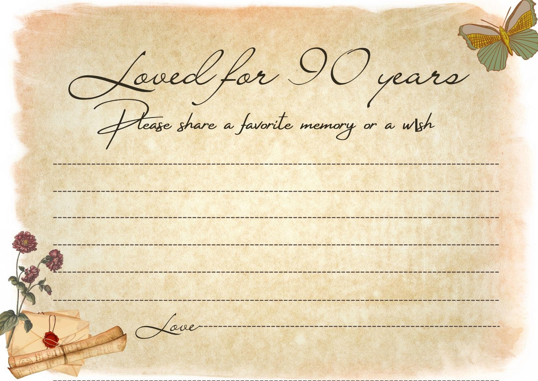 Rustic Birthday Card | Print on Kraft Paper | Instant Download | Share a Memory & Wish Sign 6