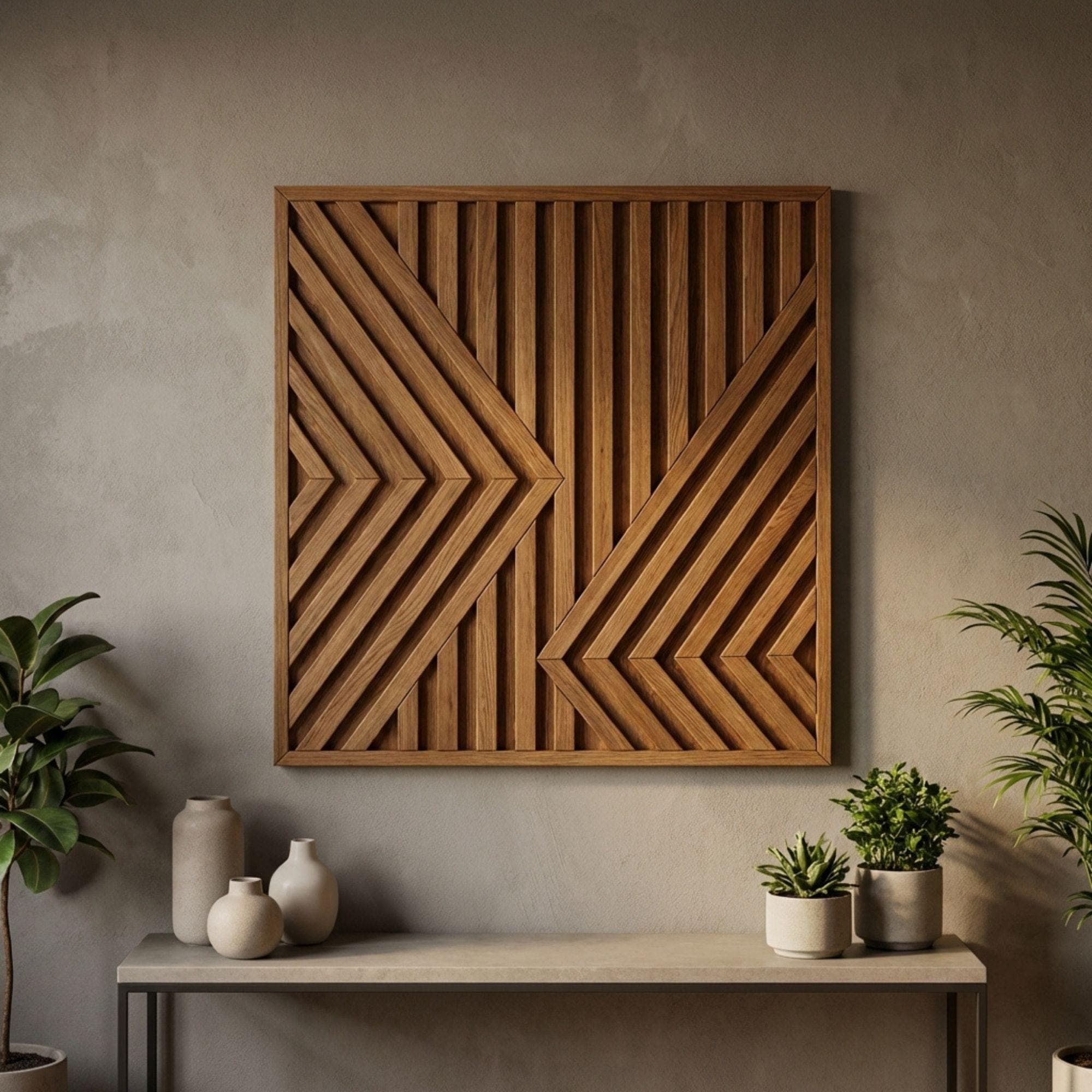 Geometric Wood Wall Art Plans | Large Chevron Blueprint (PDF Download) 3