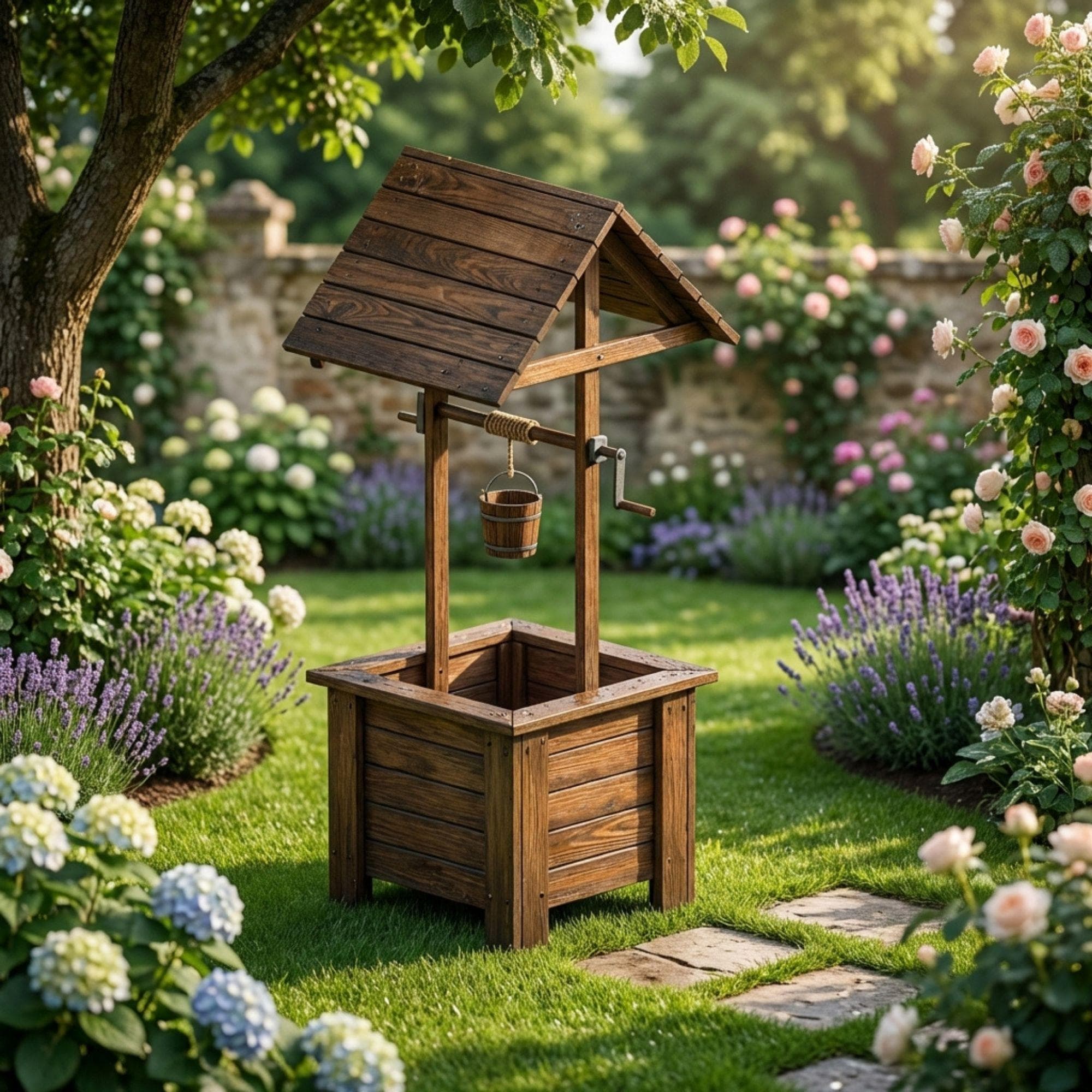 Wooden Wishing Well Plan | DIY Garden Planter, Outdoor Decor (PDF Download) 7