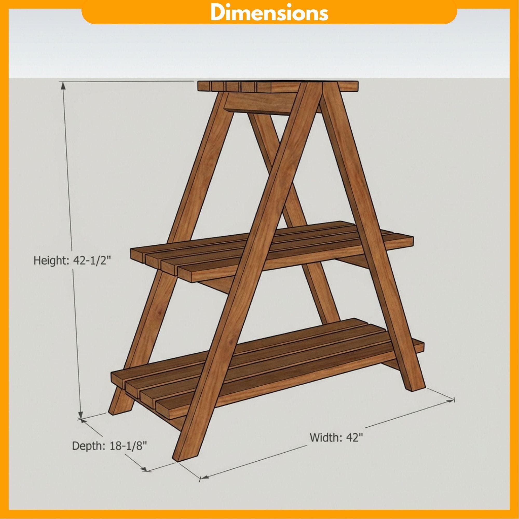 DIY Tiered Plant Stand Plans | A-Frame Wood Ladder Shelf Blueprint (Digital Download) 1