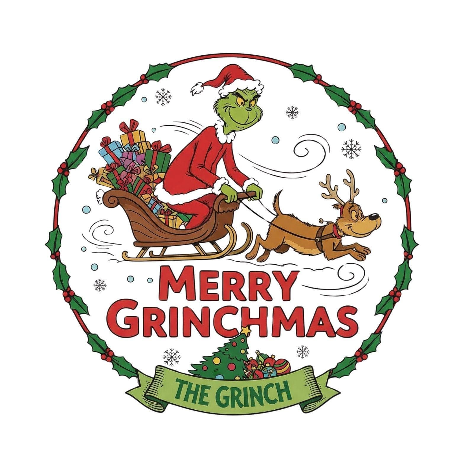 Grinch and Max Dog Christmas Tree SVG, PNG, JPG Bundle | 4