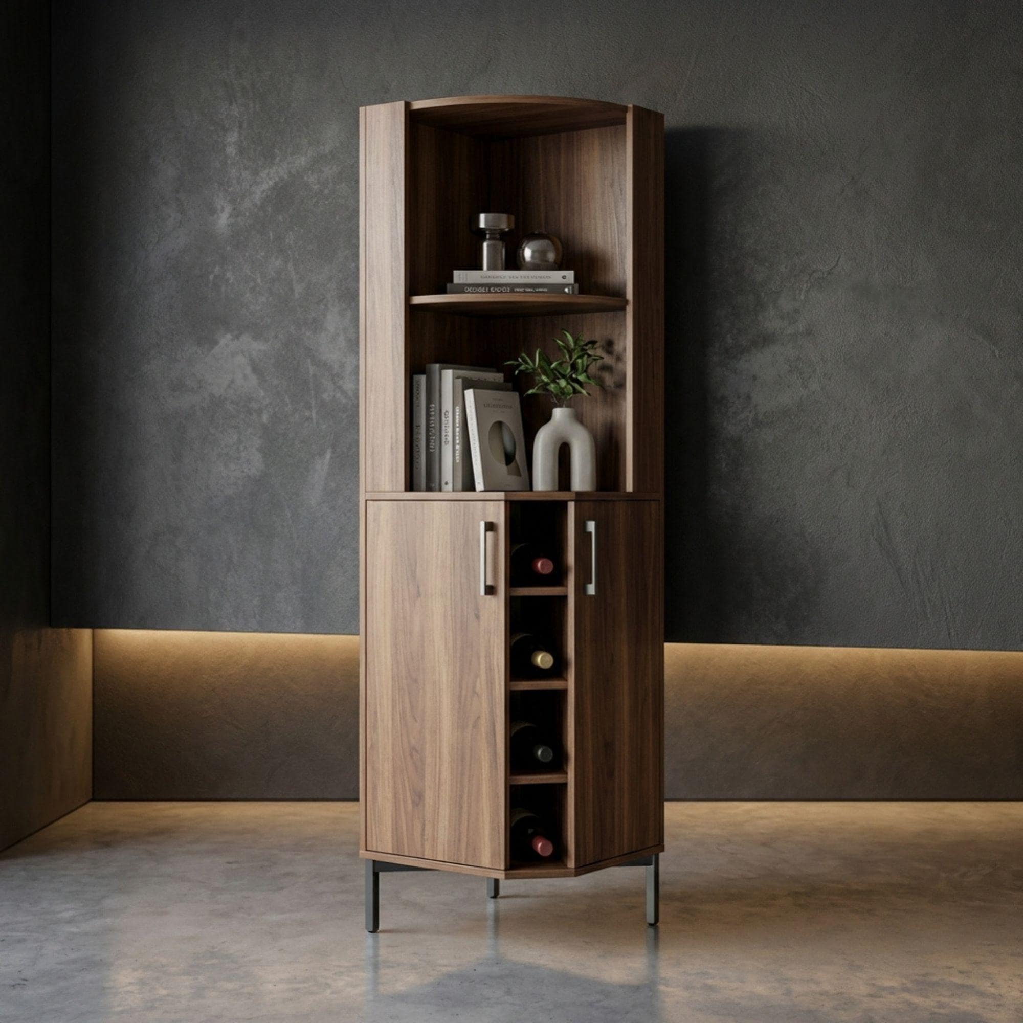 DIY Corner Bookshelf With Cabinet Plans | Wood Cabinet Bookcase Blueprint 3