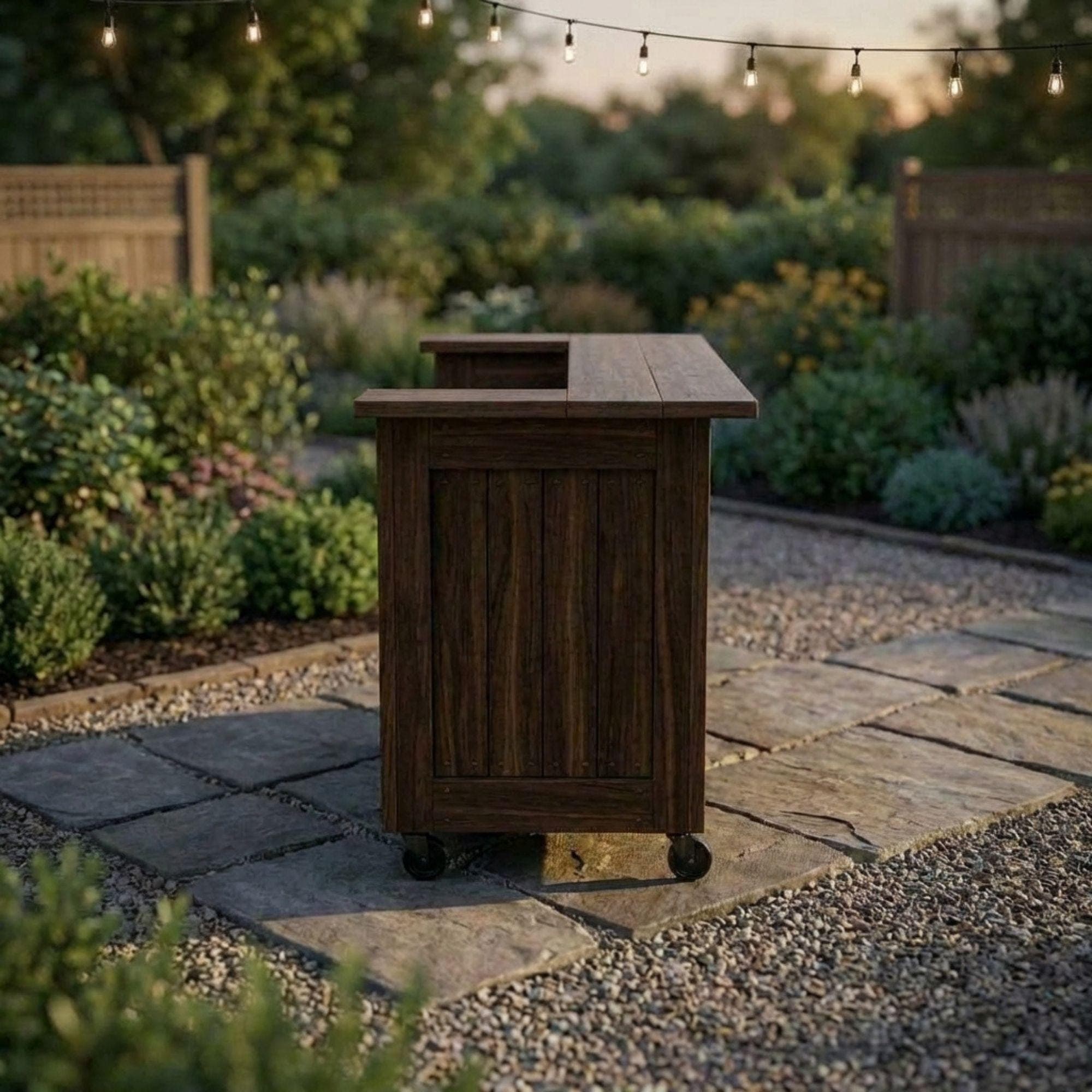 DIY Outdoor Bar Plans | Slatted Wood Mobile Bar Blueprint (PDF Download) 3