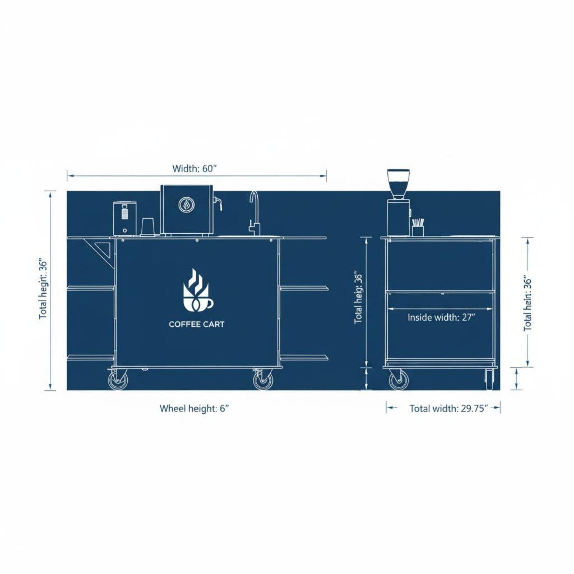 DIY Coffee Bar Cart | Custom Food Cart Plan PDF | Wedding Cart | Collapsible Beverage Cart | Vendor Cart | Foldable Bar Cart Business 4
