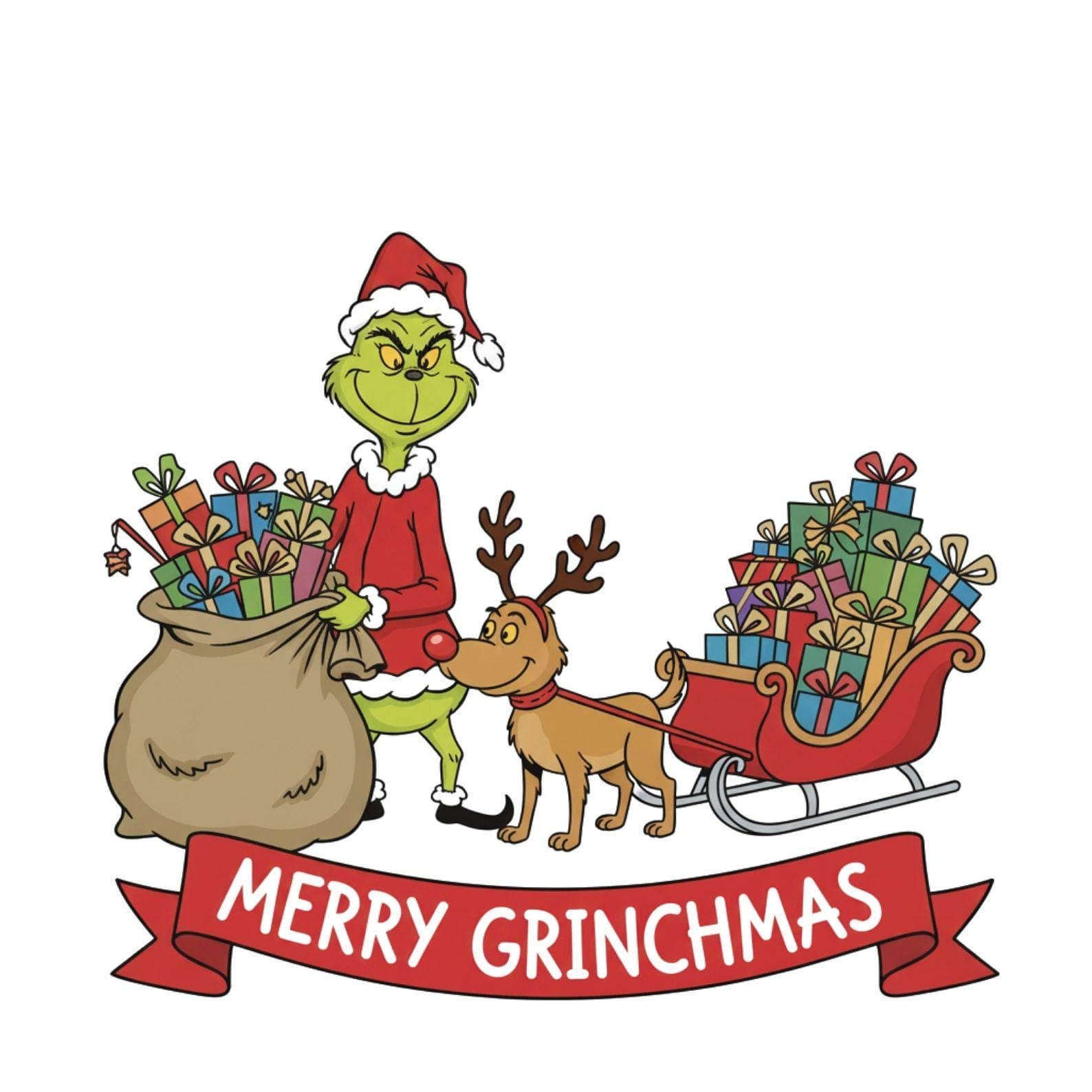 Grinch and Max Dog Christmas Tree SVG, PNG, JPG Bundle | 3