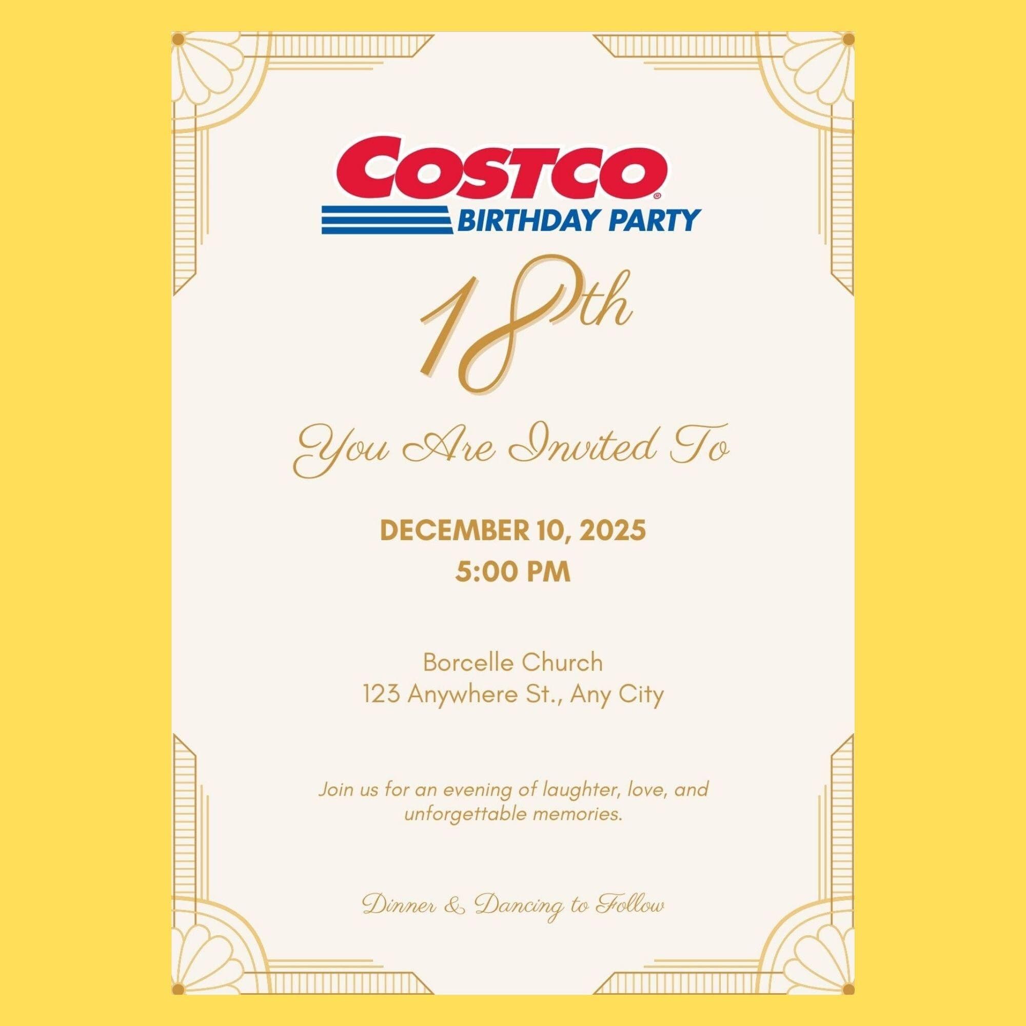 Costco Birthday Party Invitation Template | Editable Canva Invite (5x7 inches) 2