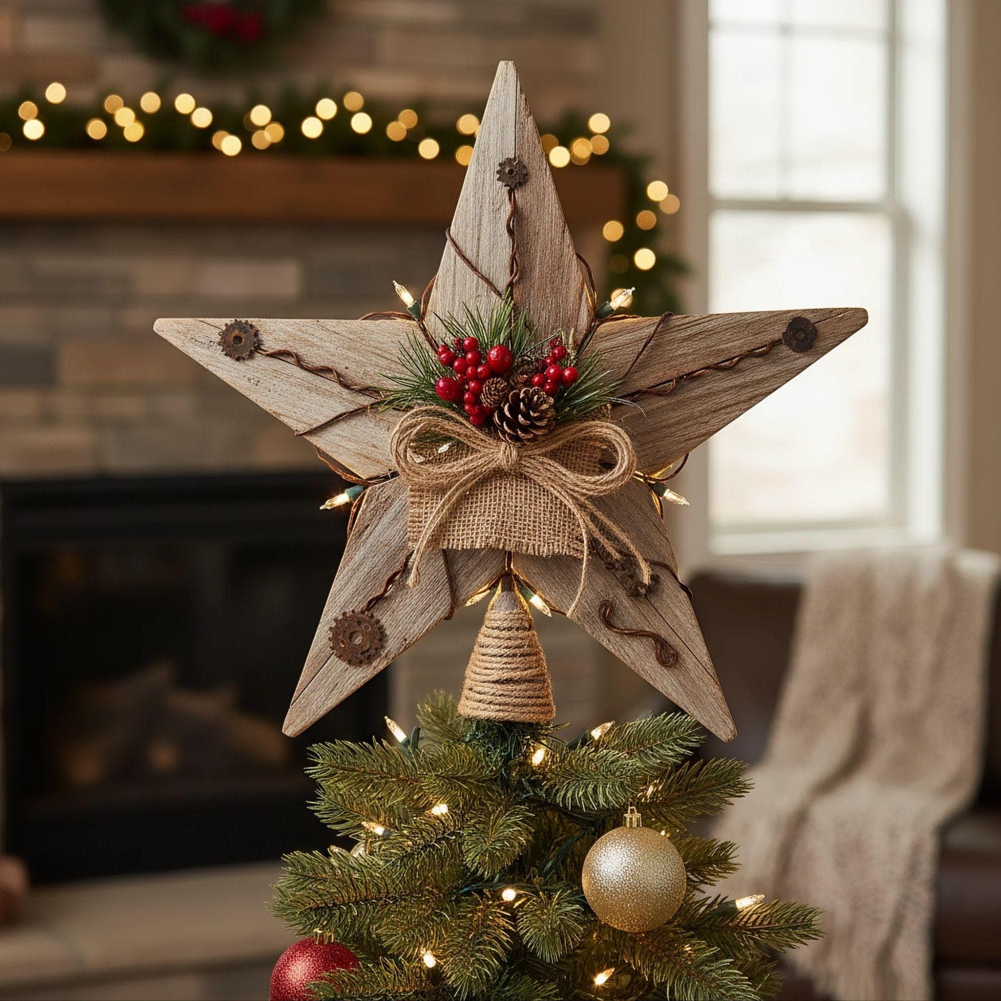 Christmas Tree Topper Star | DIY Wooden Tree Topper Plans | Rustic Christmas Tree Topper | Barnwood Tree Topper (Digital Download) 1