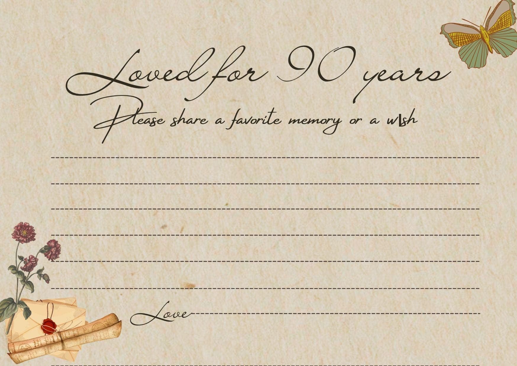 Rustic Birthday Card | Print on Kraft Paper | Instant Download | Share a Memory & Wish Sign 7